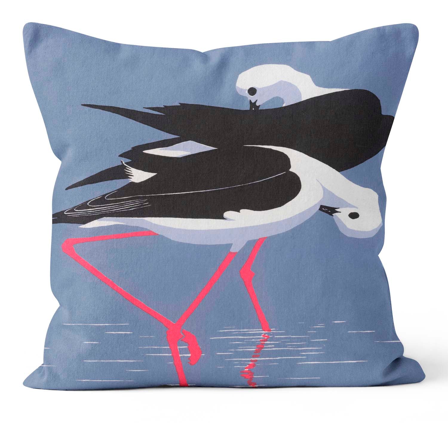 Preening Stilts - Robert Gillmor Cushion