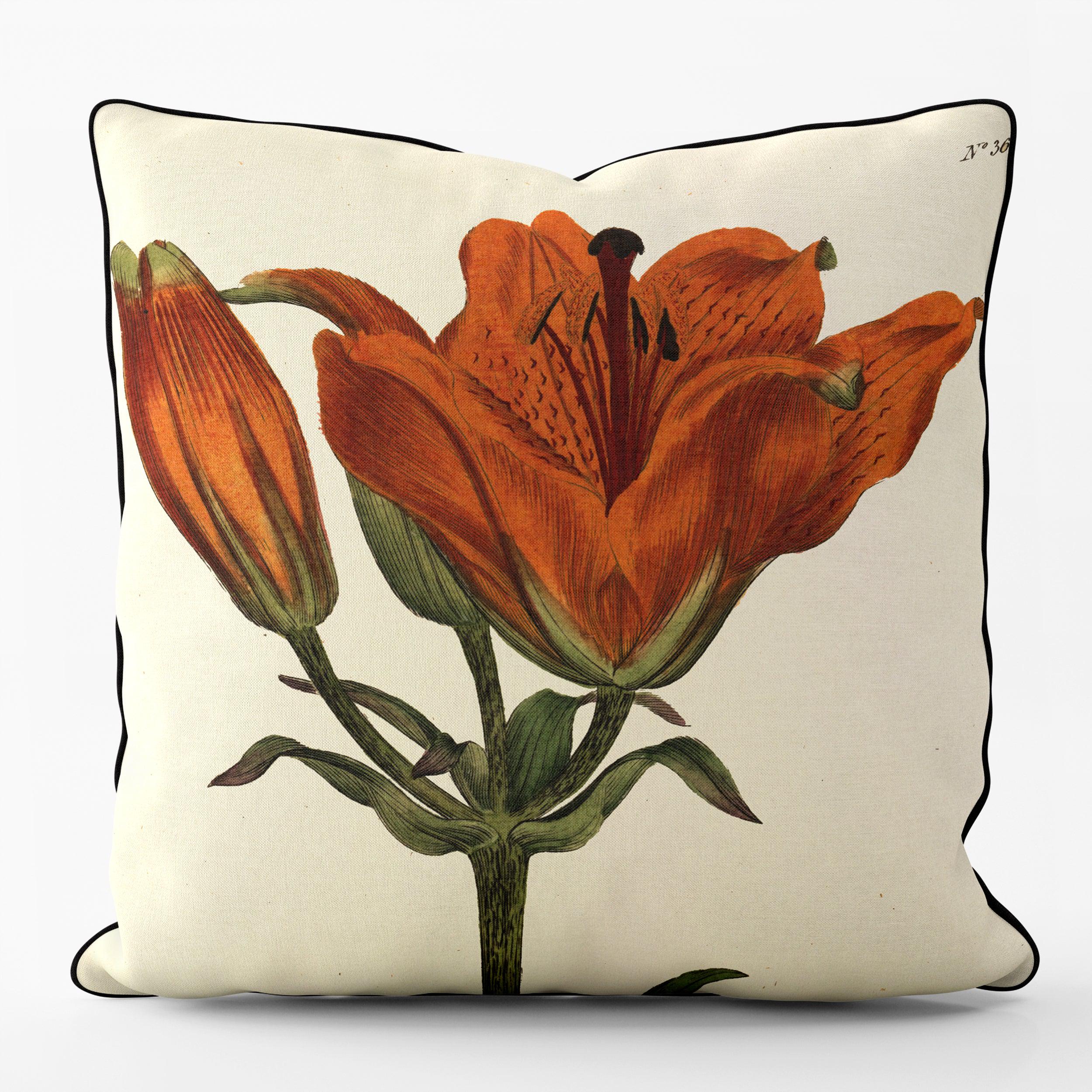 Orange Lily - Botanical Outdoor Cushion