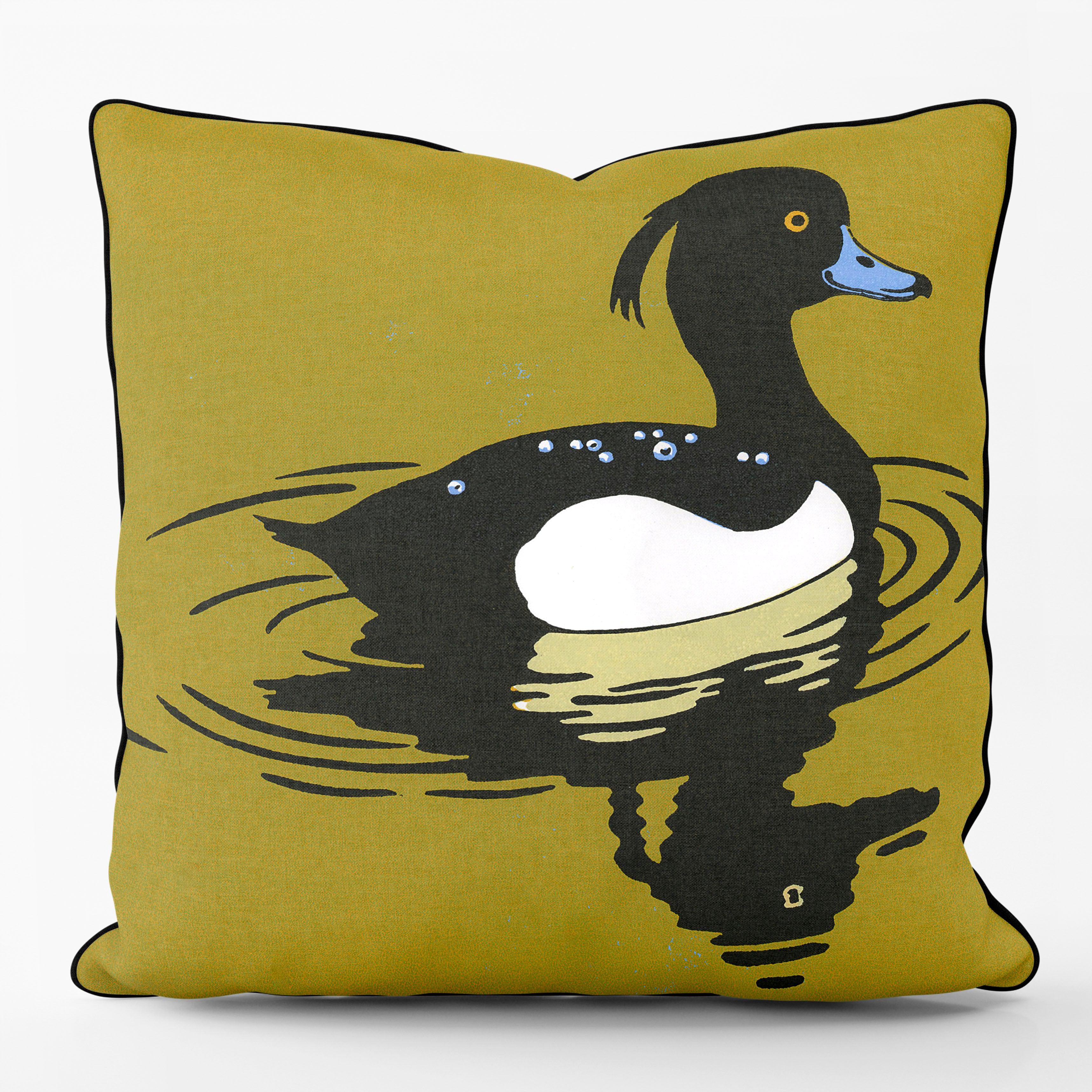 Tufted Duck - Robert Gillmor Outdoor Cushion