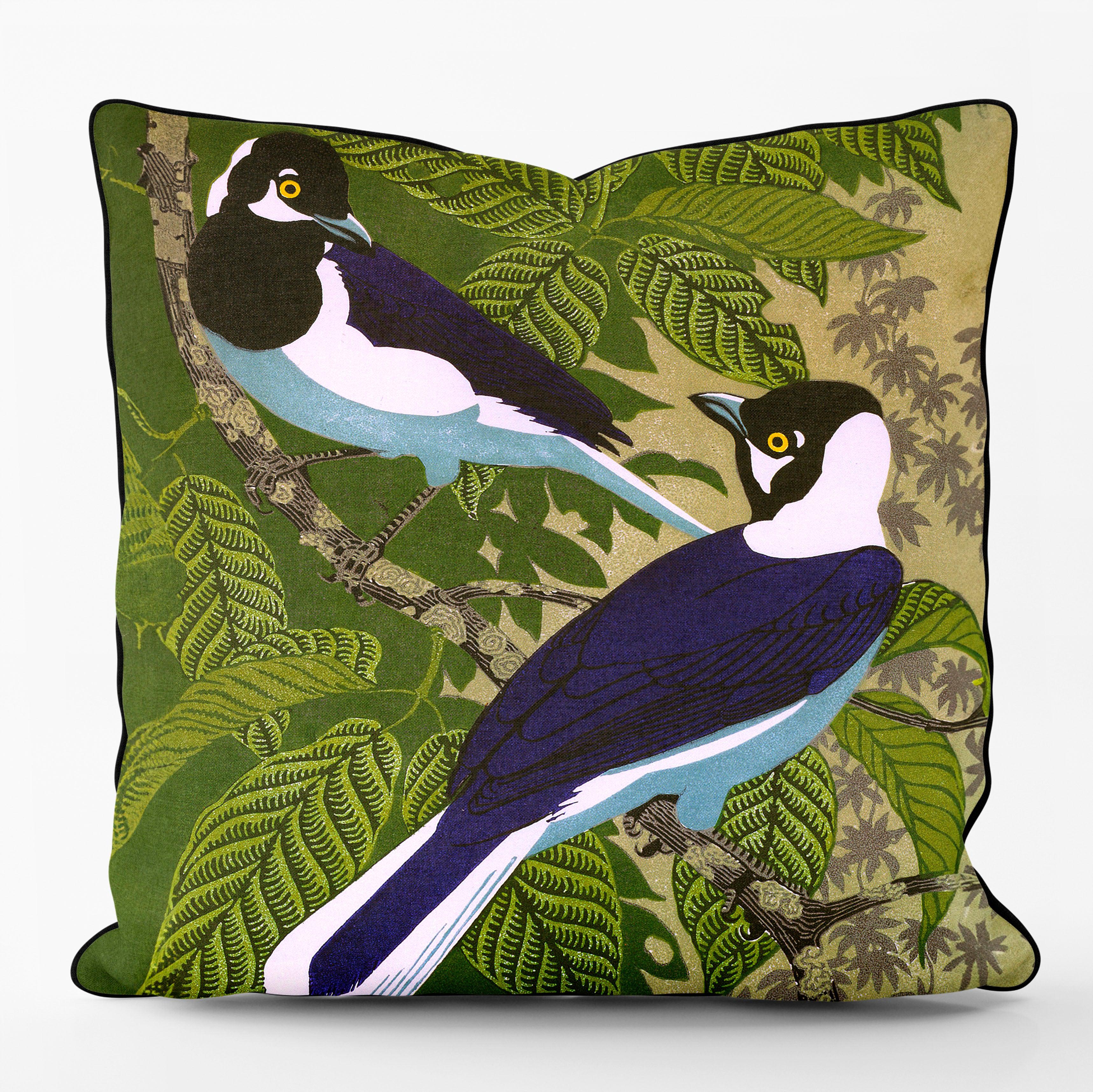 Two Jays - Robert Gillmor Outdoor Cushion