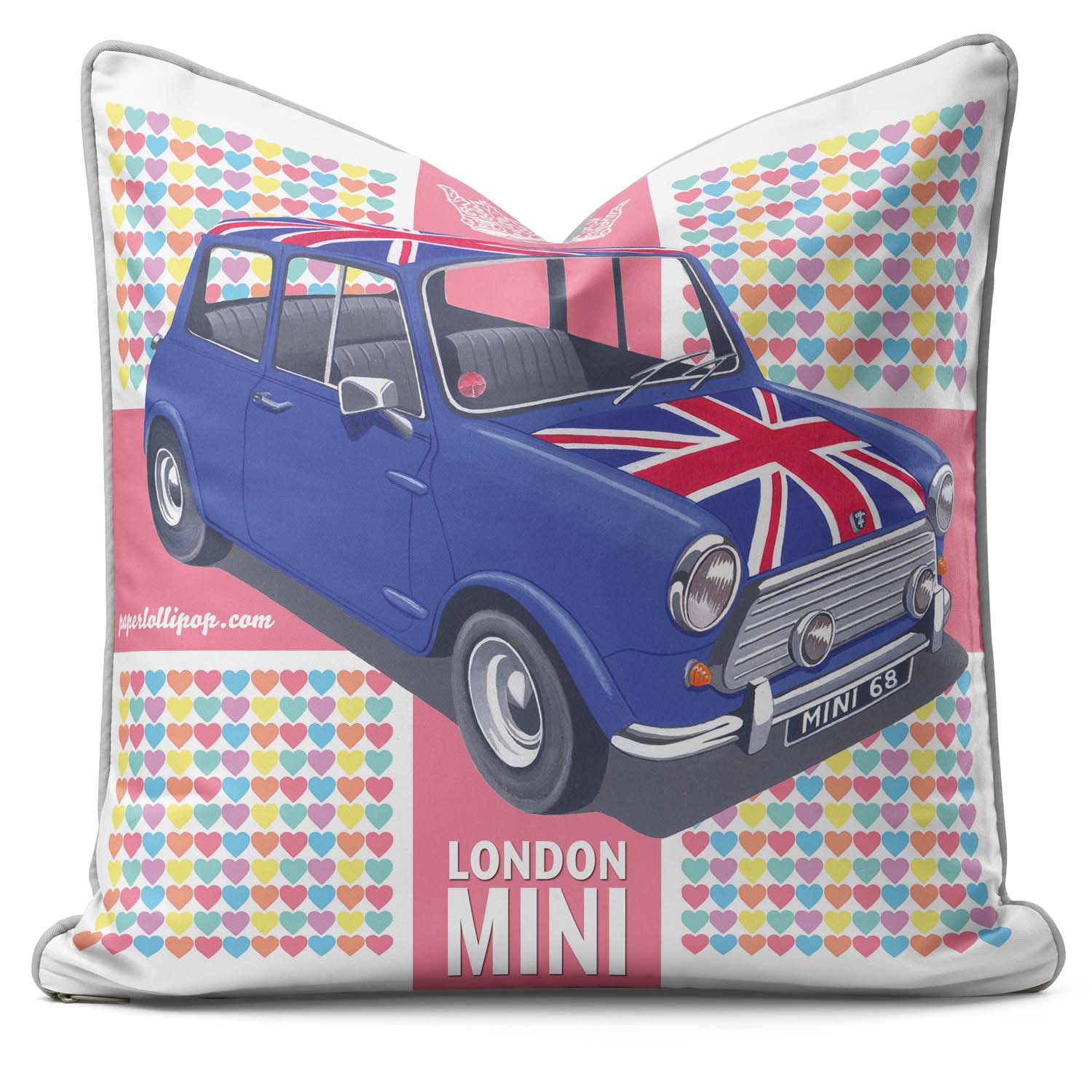 London Mini Car - British Retro Cushion