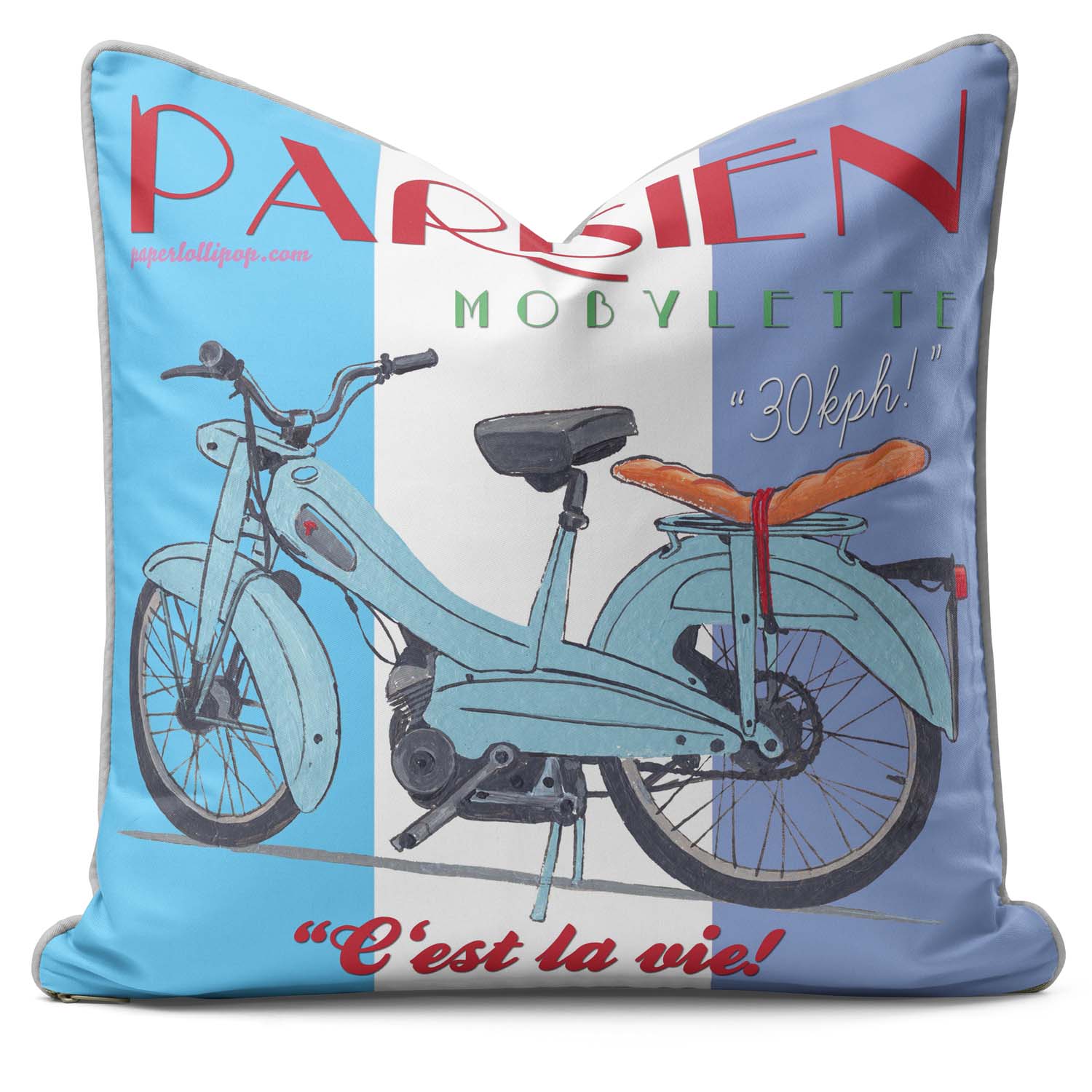 Mobylette Parisien - French Retro Cushion