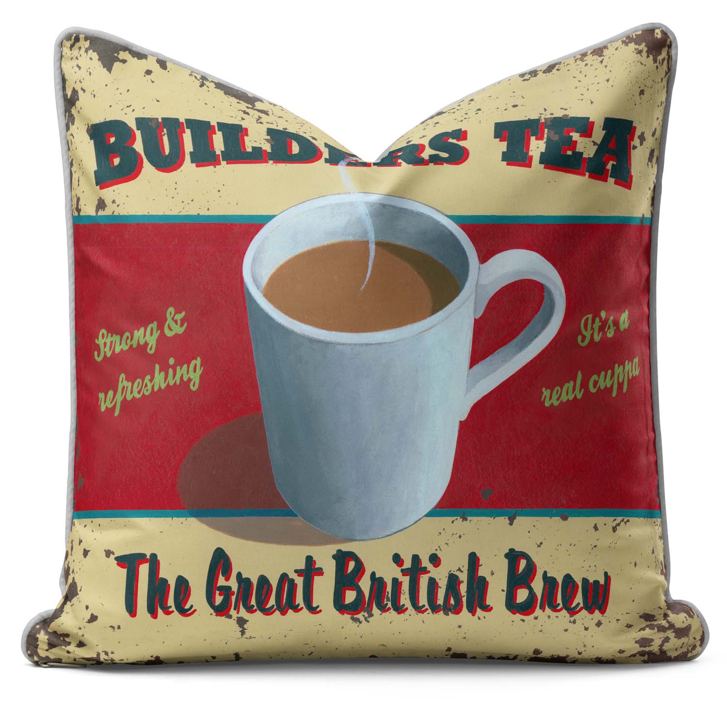 Builders Tea - Martin Wiscombe - Art Print Cushion