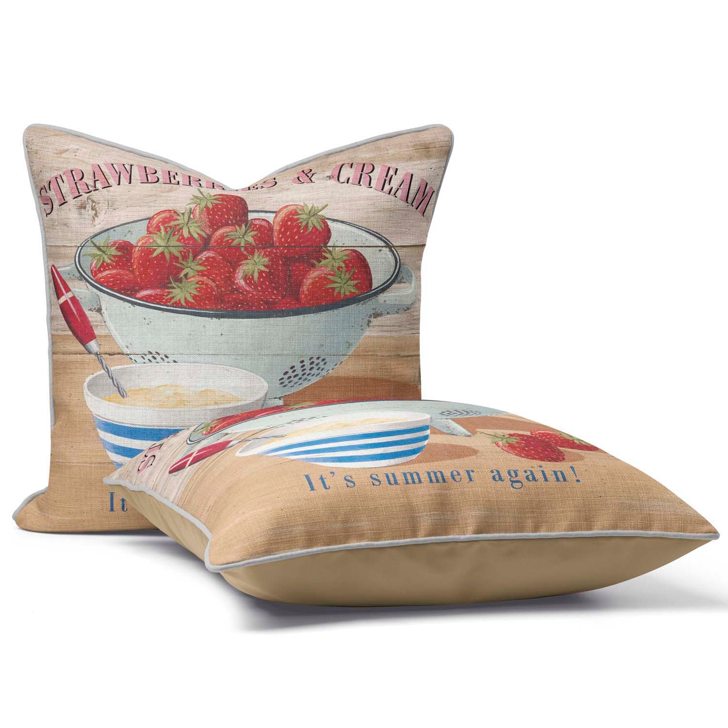 Strawberries & Cream Its Summer - Martin Wiscombe Cushion