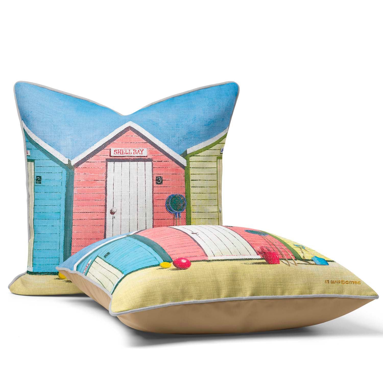 Beach Huts 08 - Martin Wiscombe - Art Print Cushion