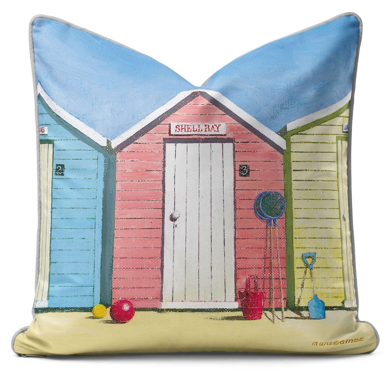 Beach Huts 08 - Martin Wiscombe - Art Print Cushion