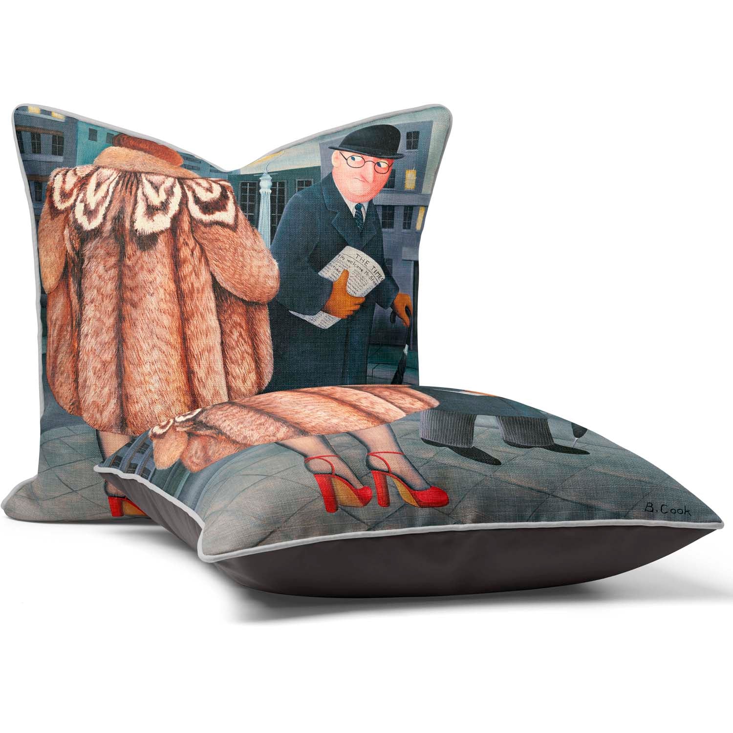 My Fur Coat - Beryl Cook Cushion