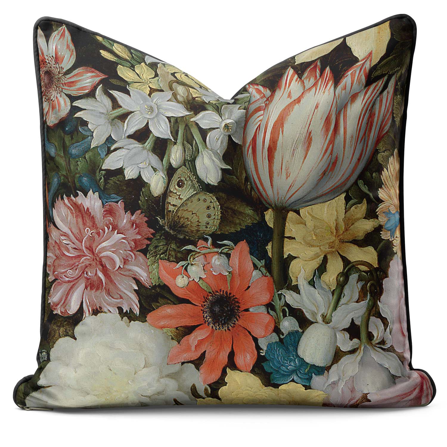 A Still Life of Flowers Aspect 1 - Bosschaert -  National Gallery LUXE Cushion