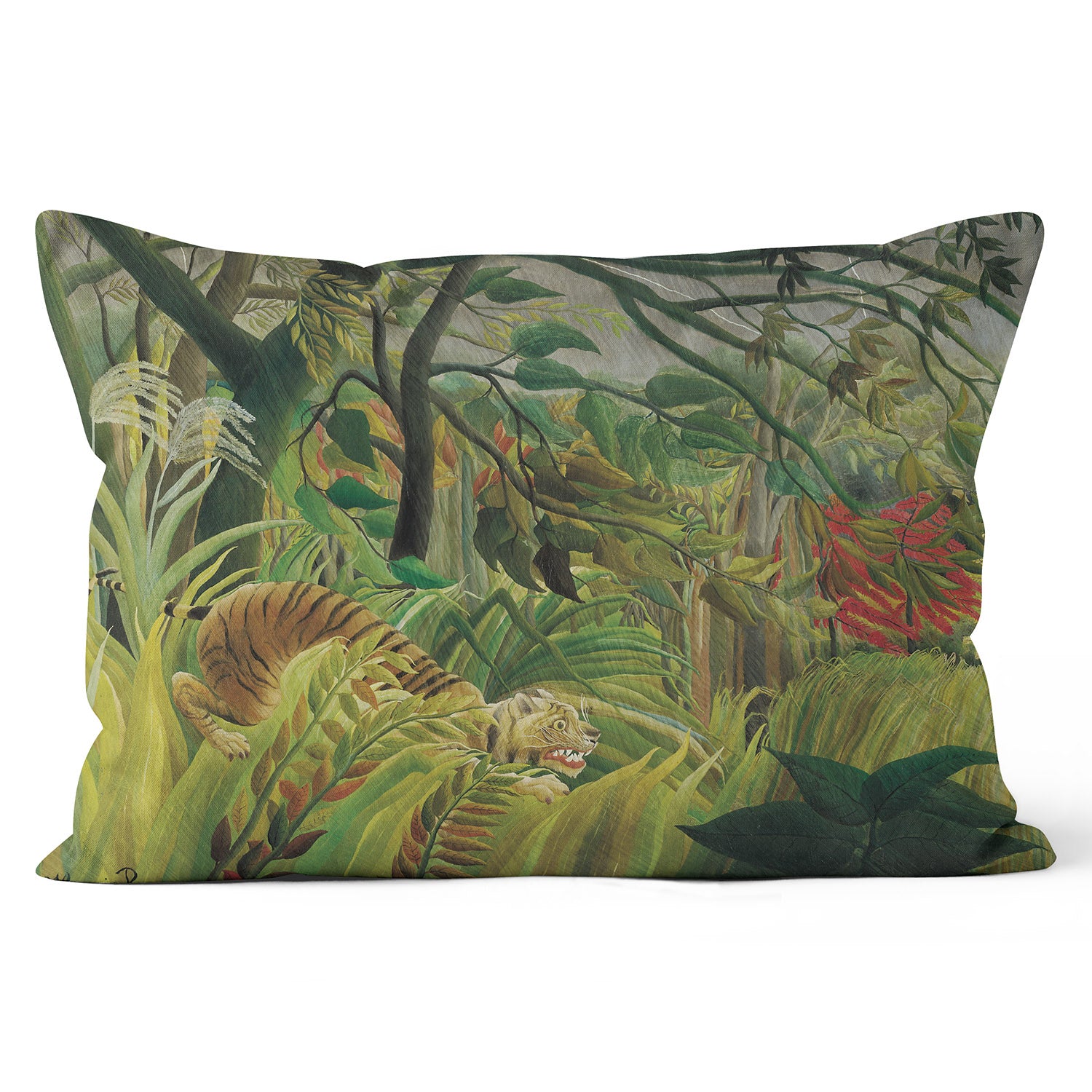 Tiger Surprised - Henri Rousseau - National Gallery Cushion