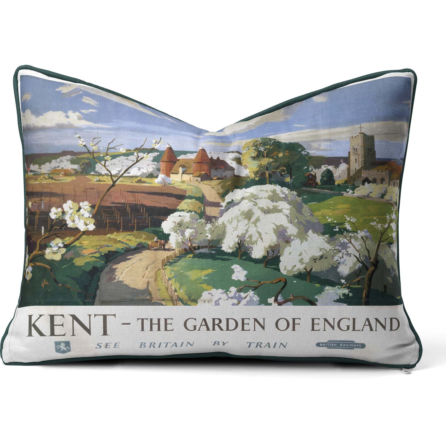 Kent - The Garden of England BR 1955 - National  Railway  Museum Cushion