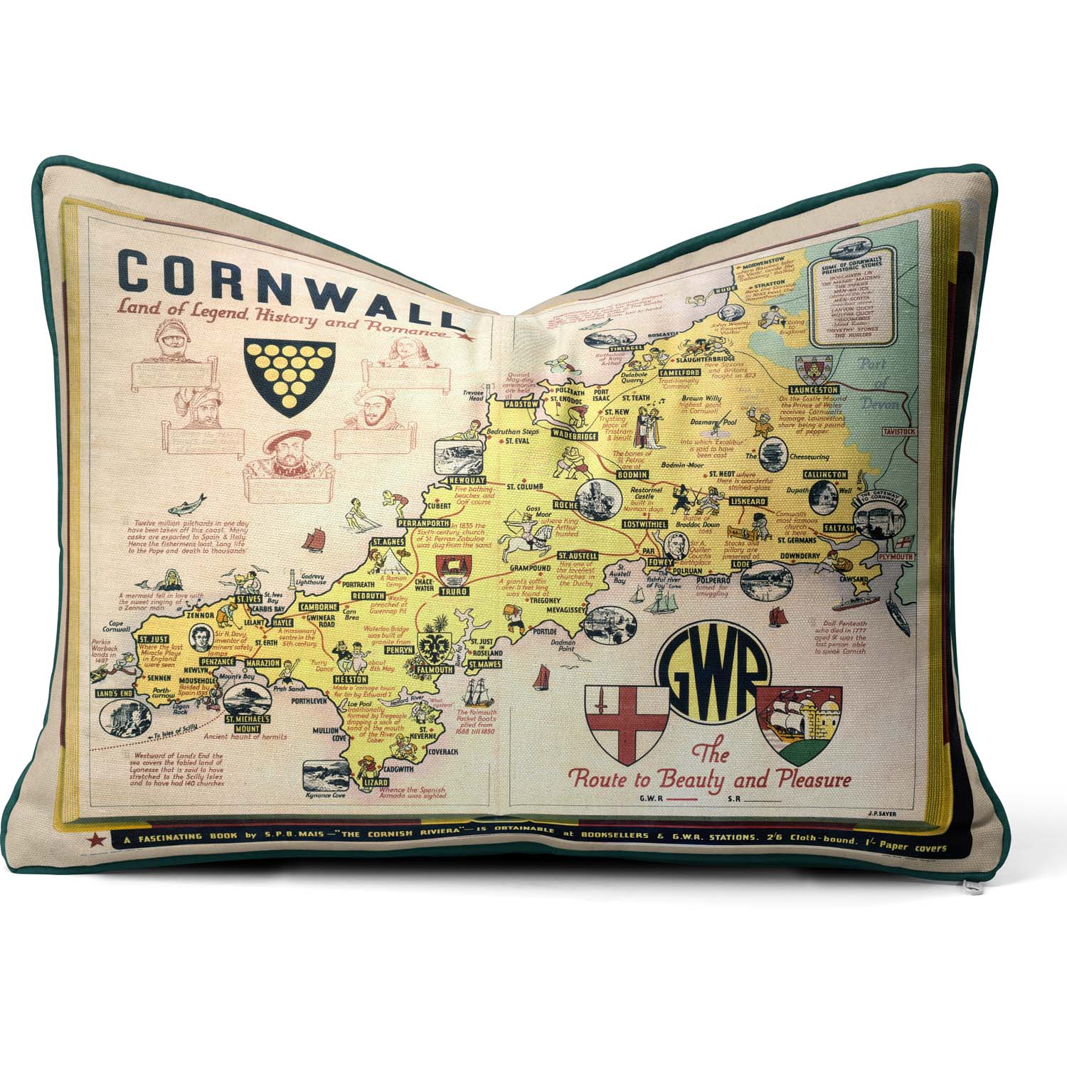 Cornwall Map - National Railways Museum Cushion