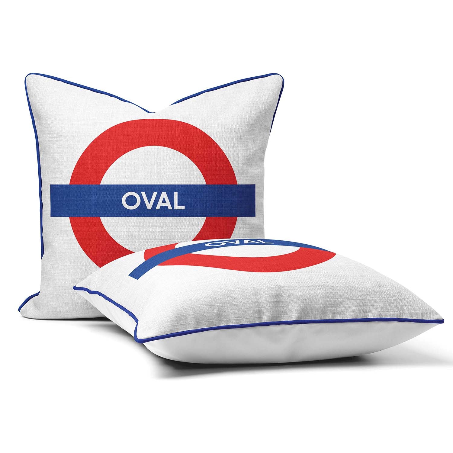 Oval London Underground Tube Station Roundel Cushion