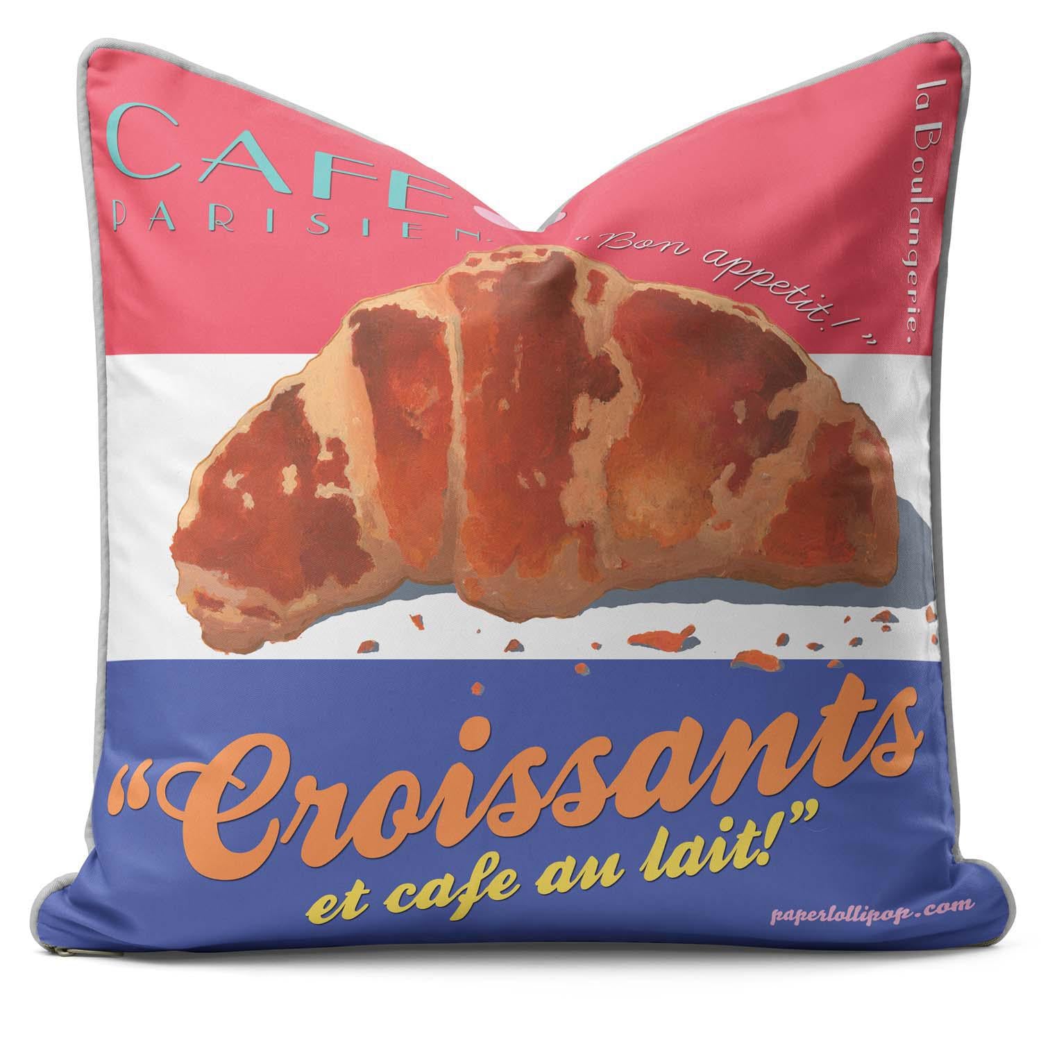 Croissants - French Retro Cushion