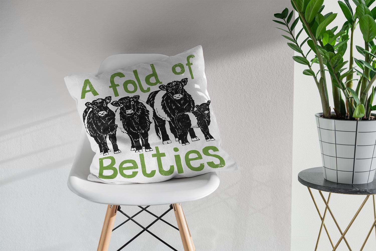 Fold of Belties - Collective Noun Cushion