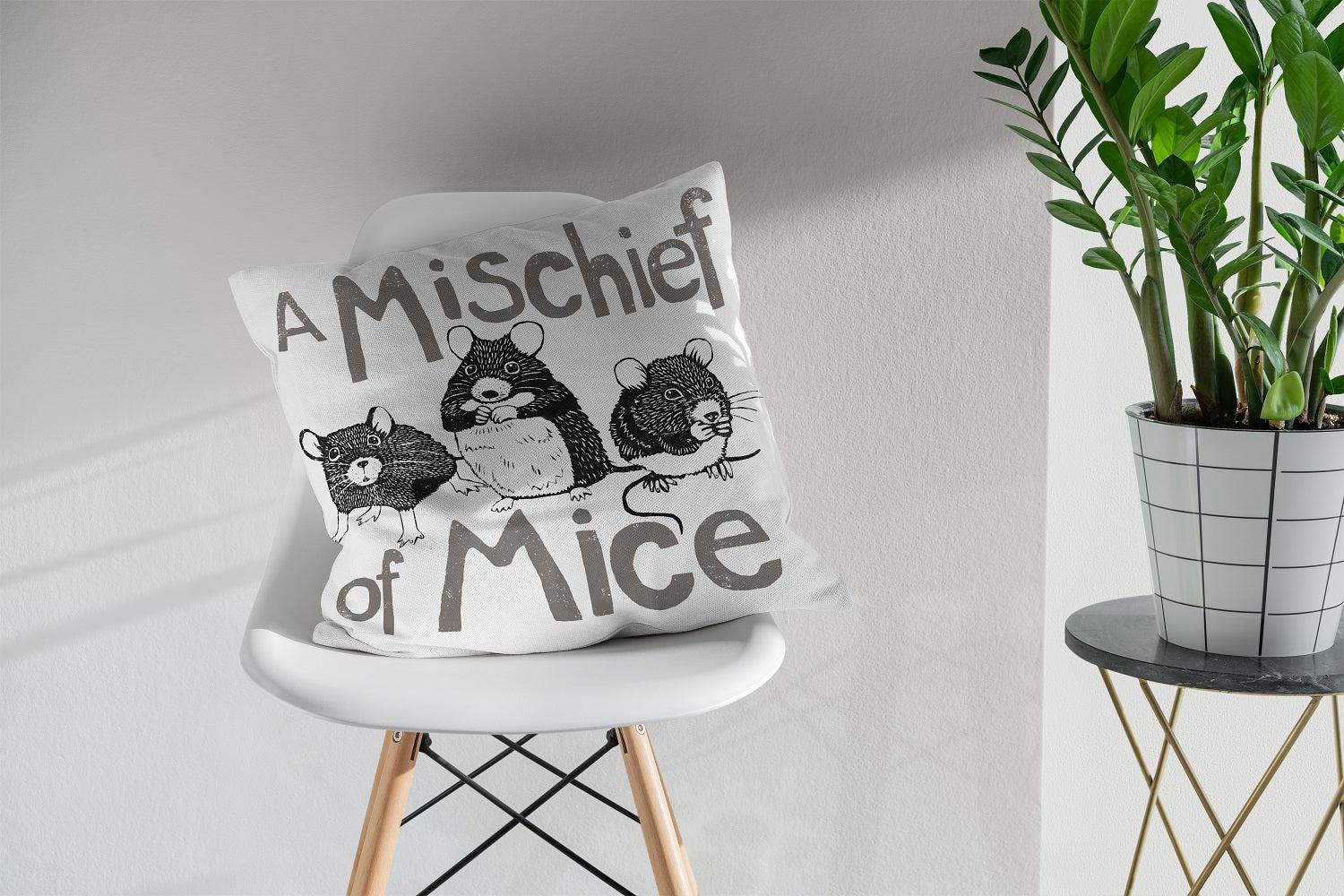 Mischief of Mice - Collective Noun Cushion