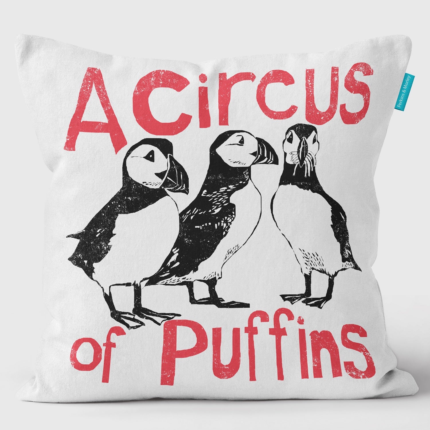 Circus of Puffins- Collective Noun Cushion