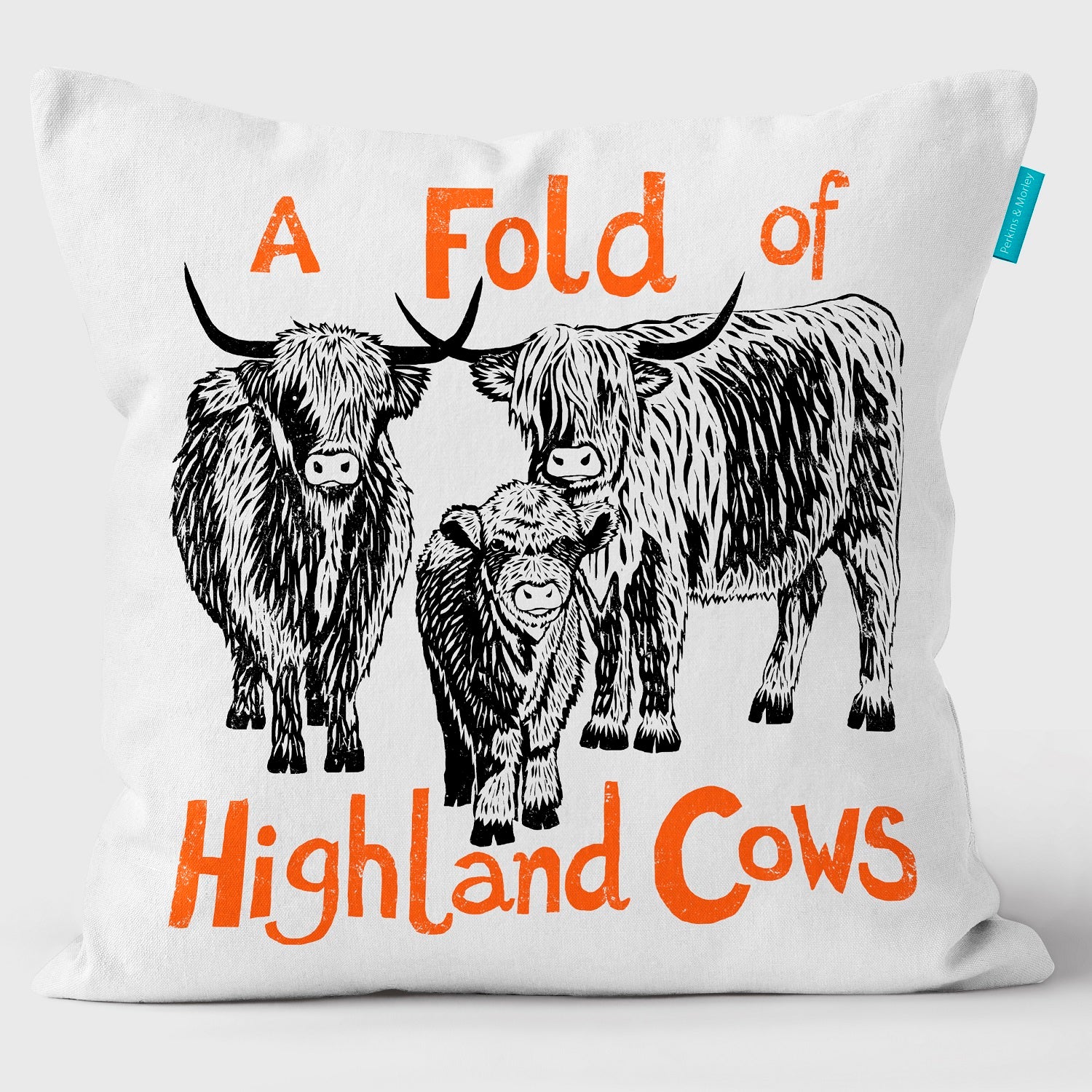 Fold of Highland Cows - Collective Noun Cushion
