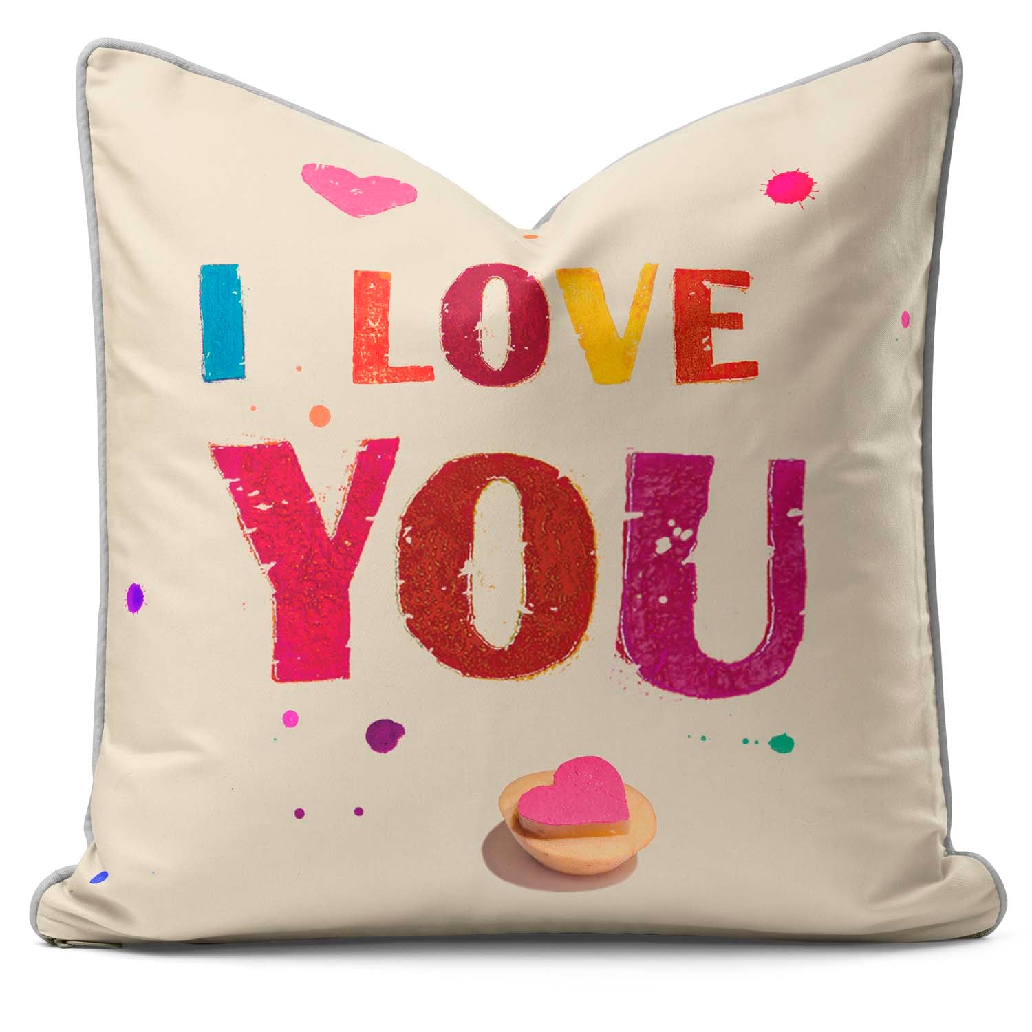 I Love You Potato Print - British Retro Cushion