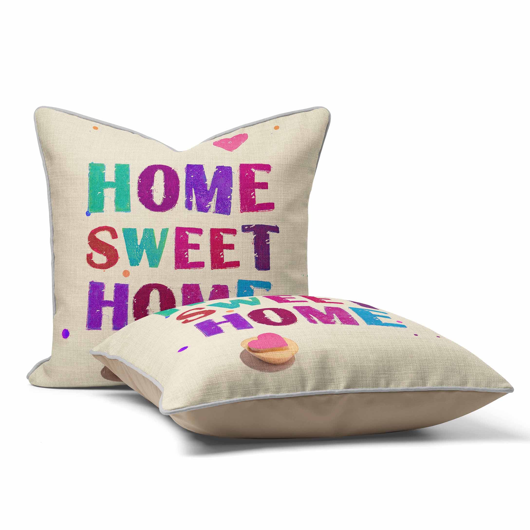 Home Sweet Home Potato Print - British Retro Cushion