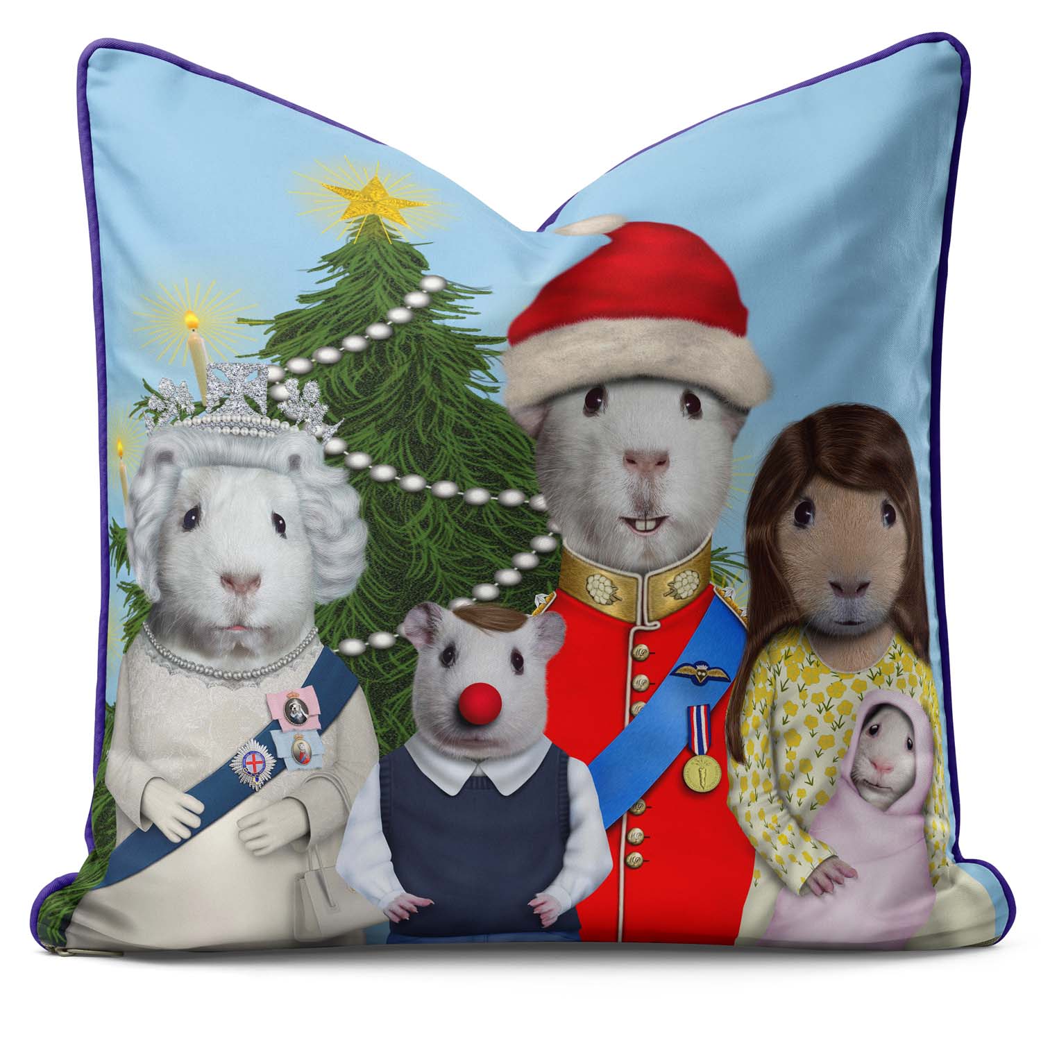 Christmas Royal Guineas - Pets Rock Cushion