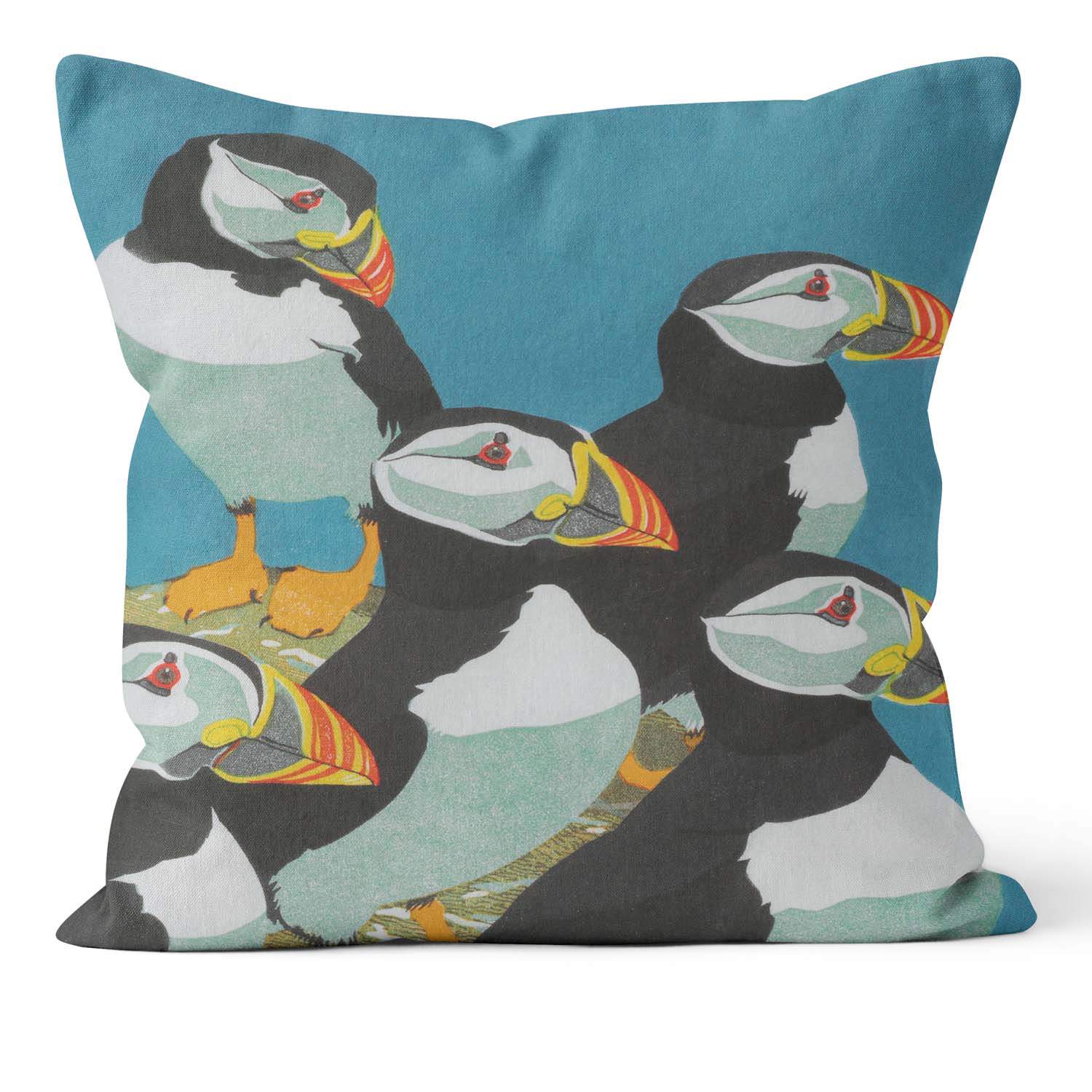 Five Puffins - Robert Gillmor Cushion