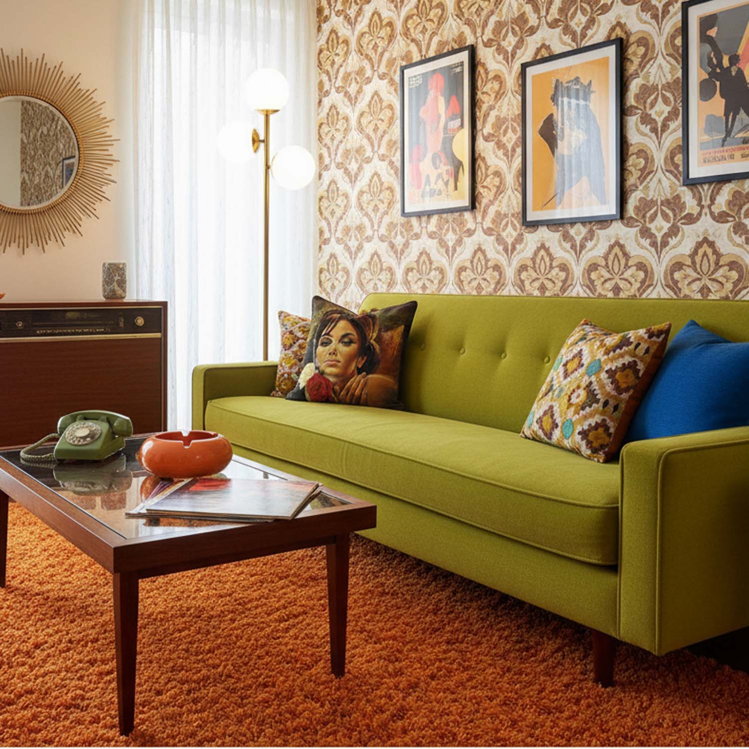 JH Lynch - Rose - Kitsch 1960's Art Cushion