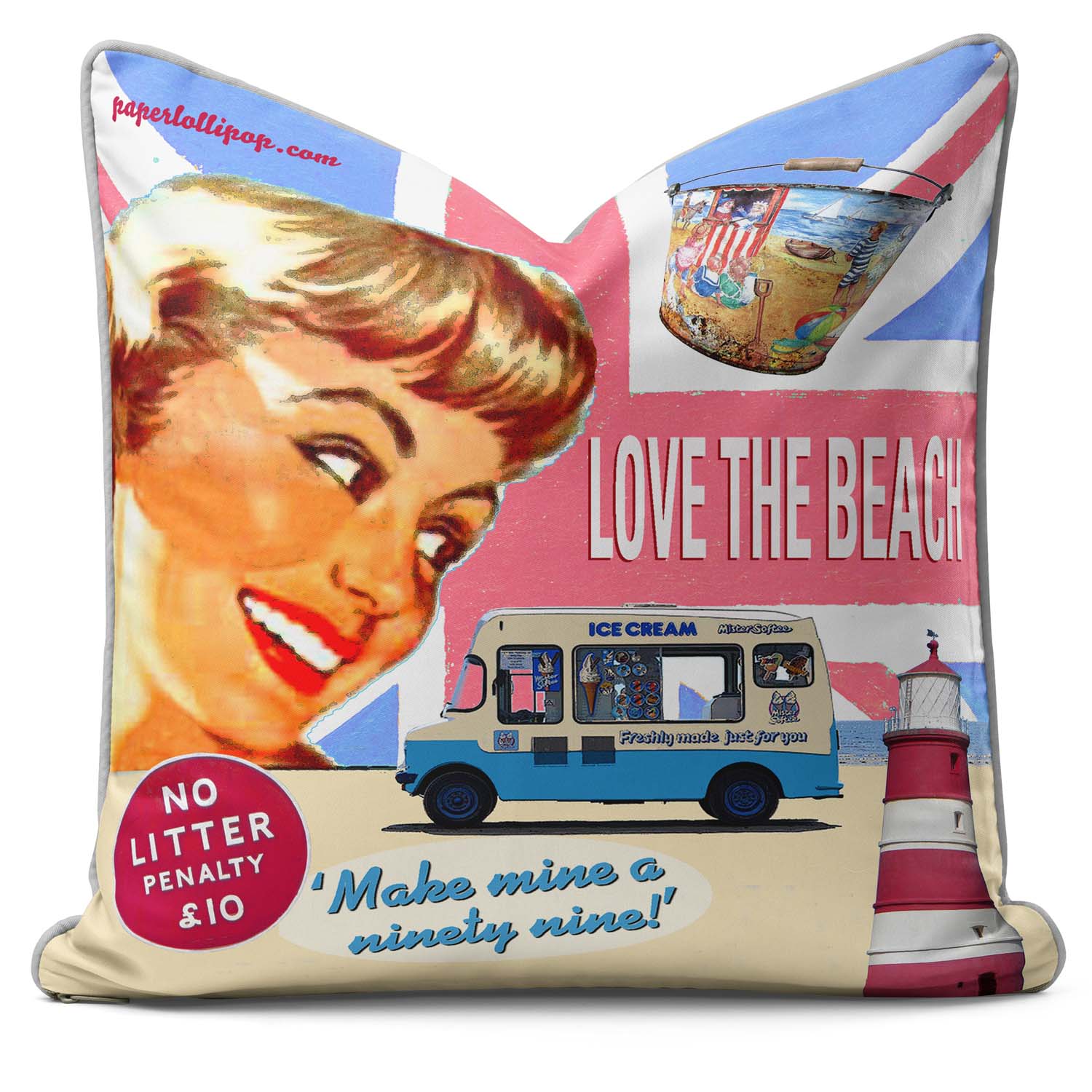 Love The Beach - British Retro Cushion