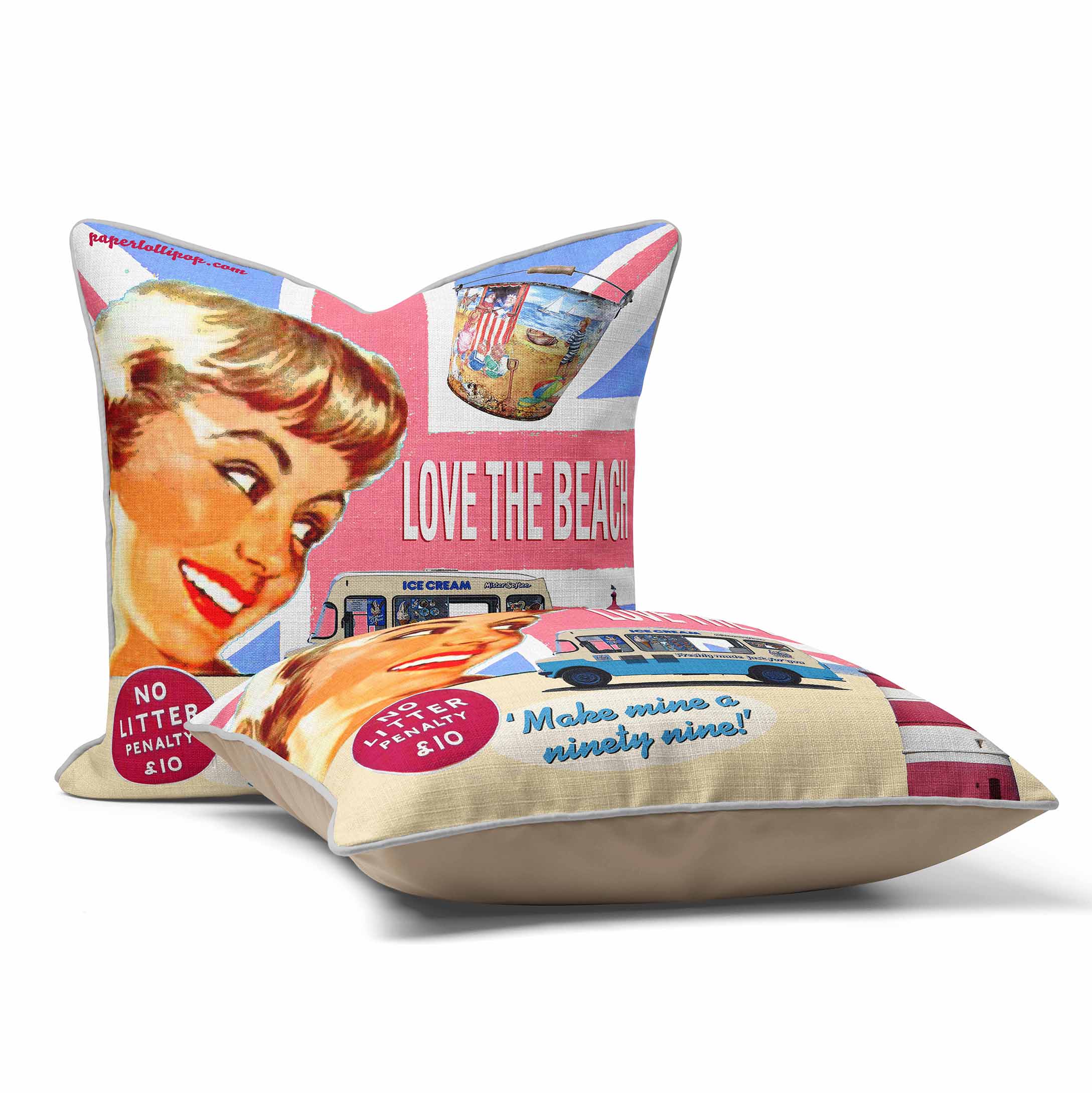 Love The Beach - British Retro Cushion