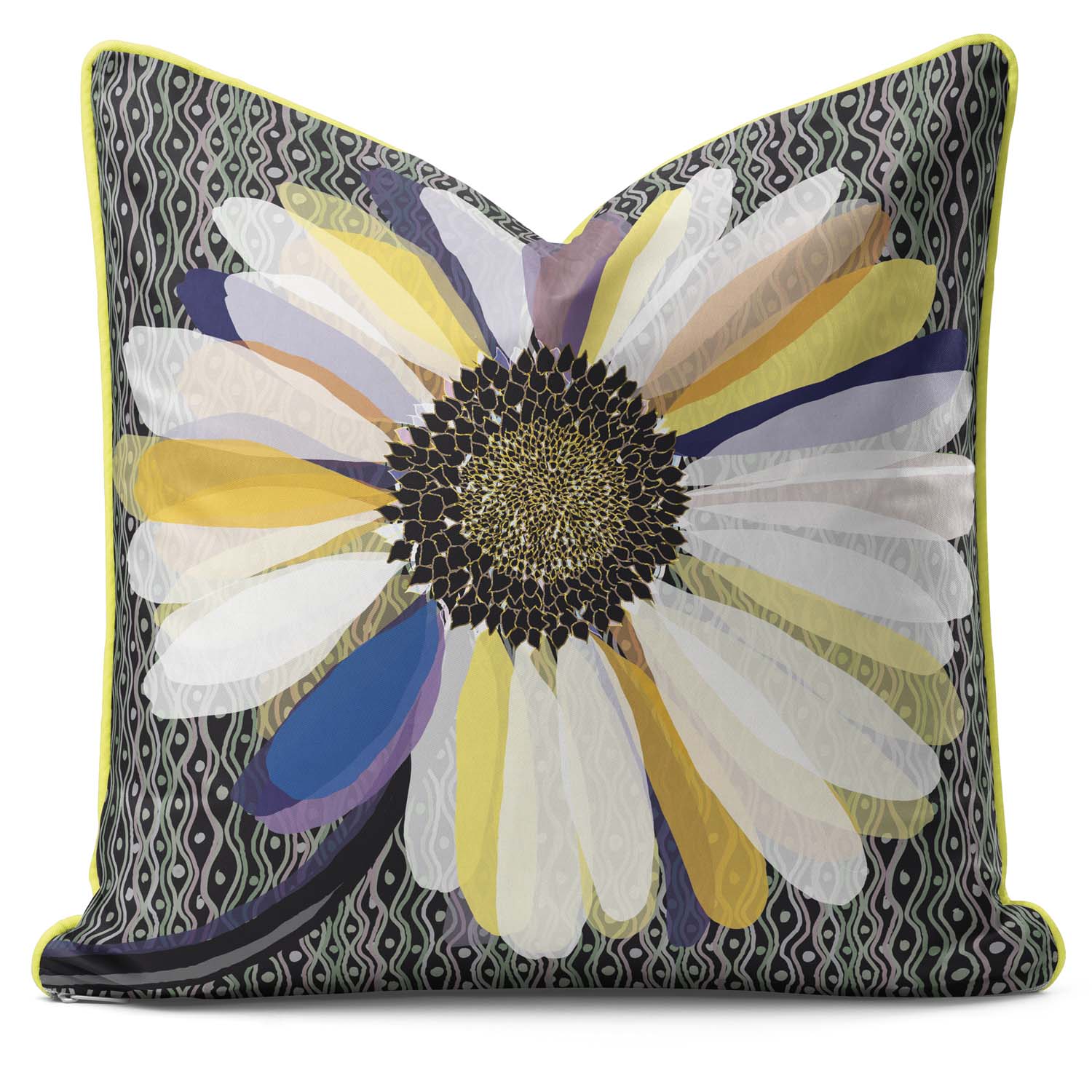 Patchwork Daisy - Funky Art Cushion - House Of Turnowsky Pillows