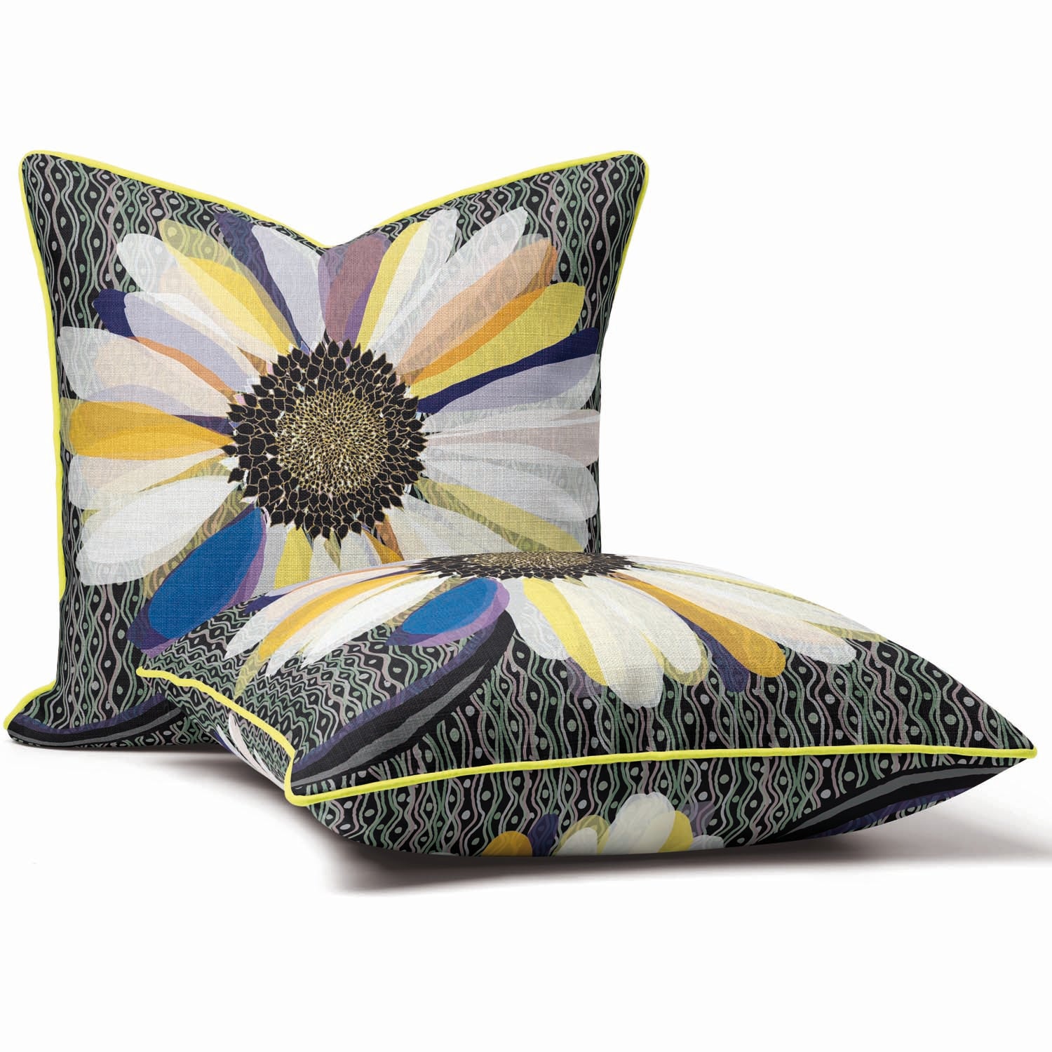 Patchwork Daisy - Funky Art Cushion - House Of Turnowsky Pillows