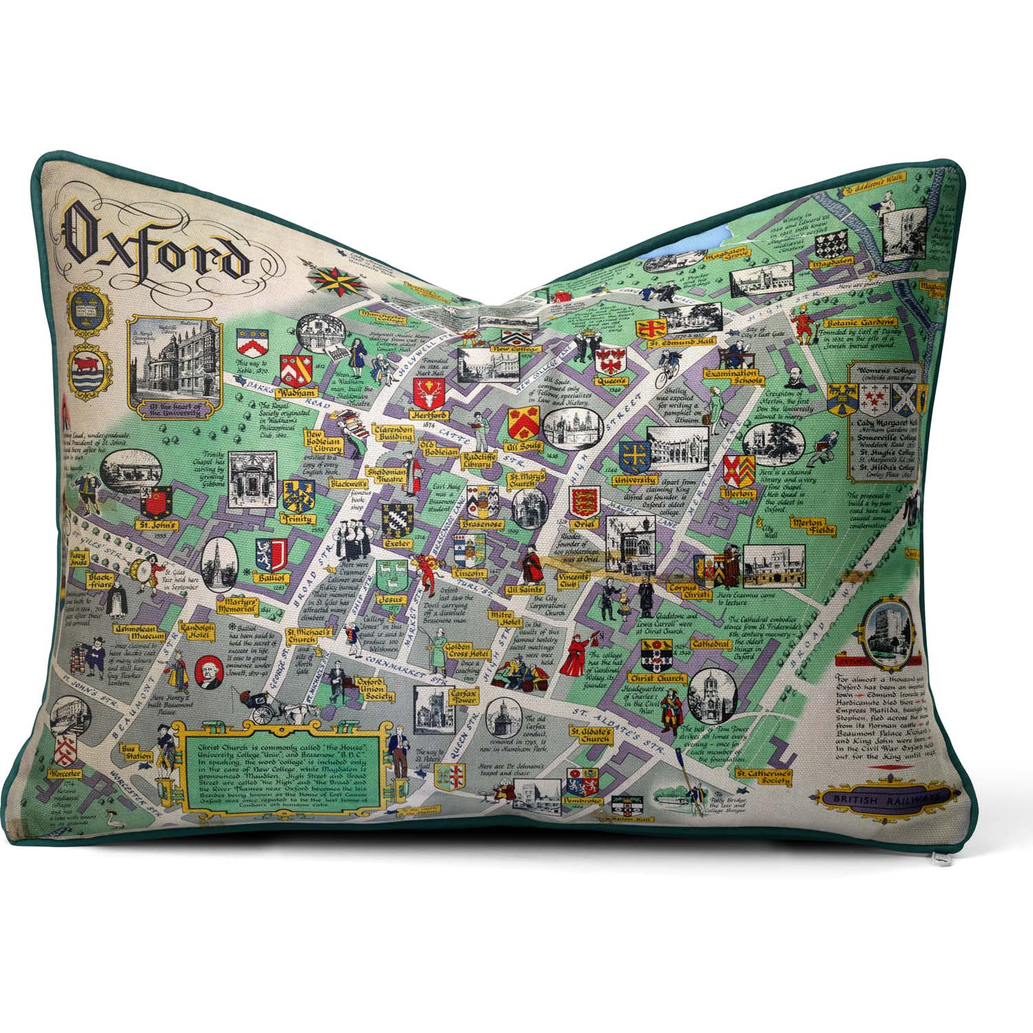Oxford College Map - National Railway Museum Cushion