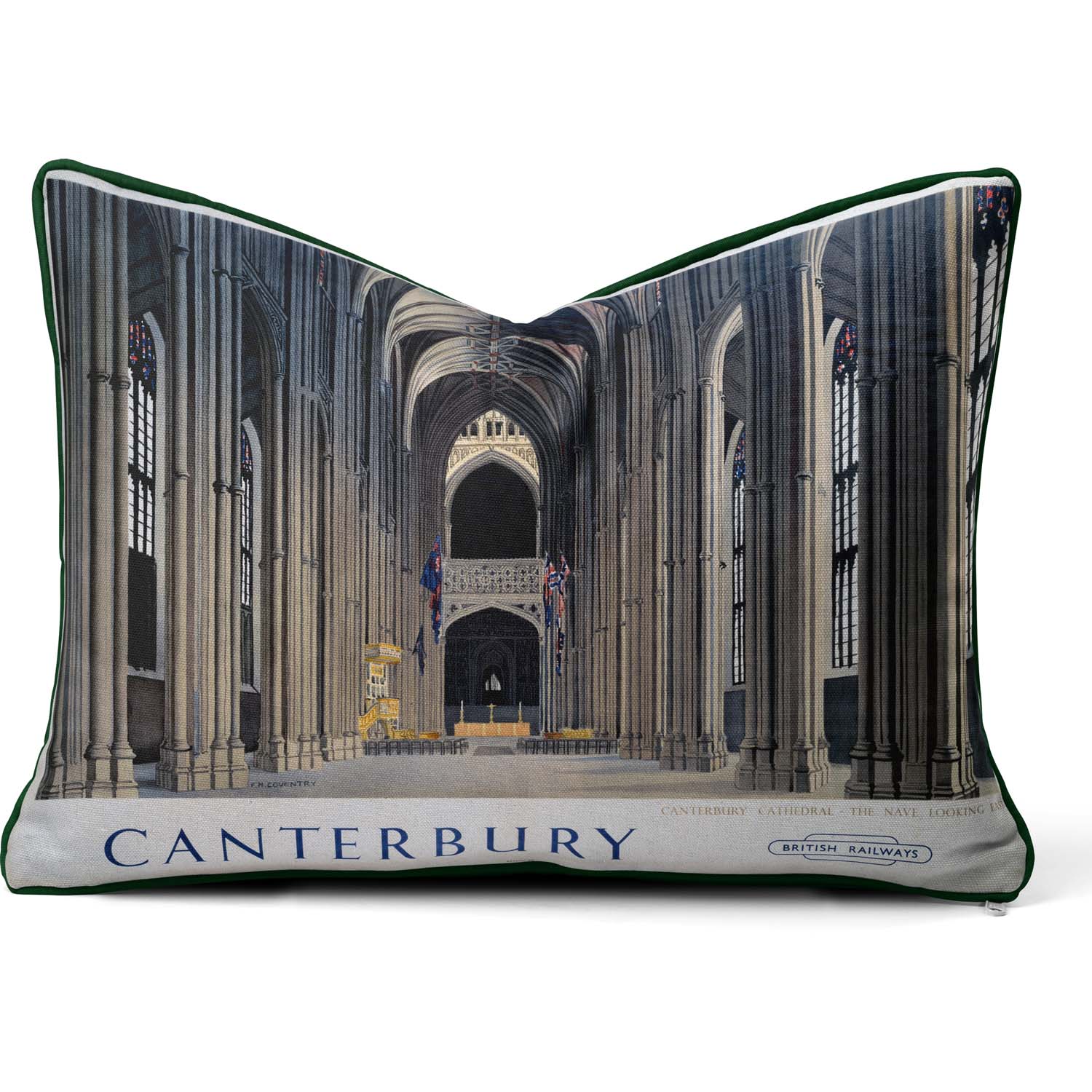 Canterbury Cathedral - The Nave looking East  BR (SR)  1948 - National Railway  Museum Cushion
