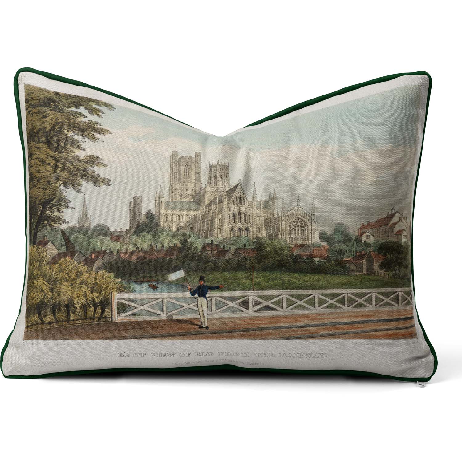 East View Ely from the Railway 1845 - National Railway Museum Cushion