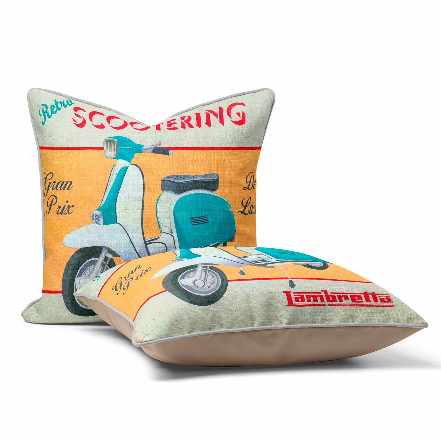 Scootering - Martin Wiscombe - Art Print Cushion