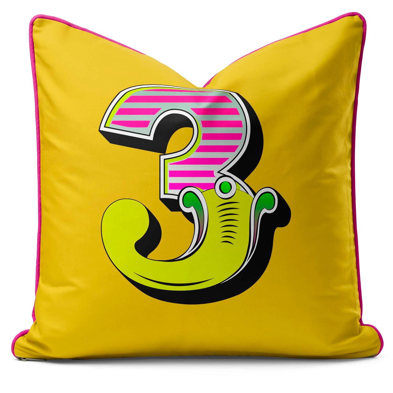 Showtime! - Carnival Font Number Vibrant Yellow From 0 to 9