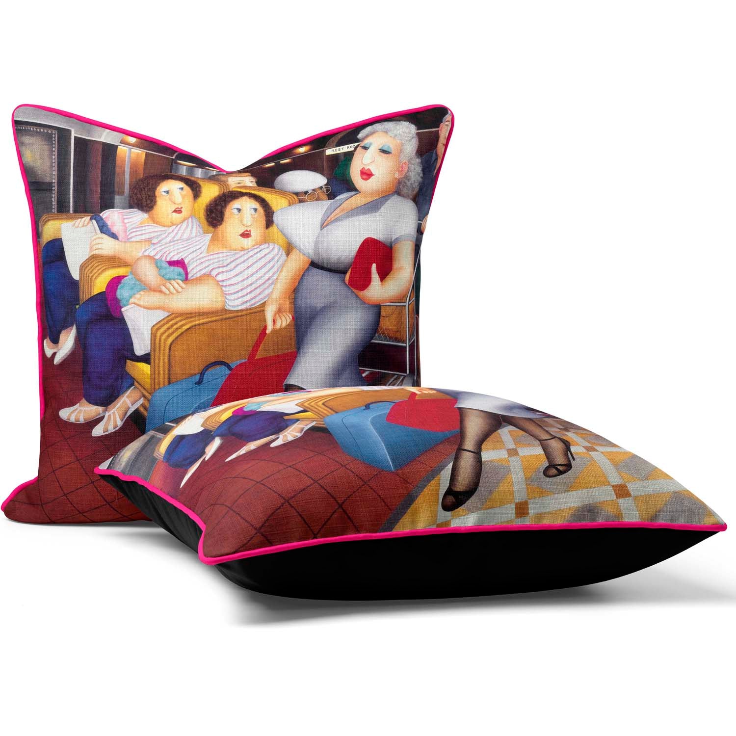 Twins - Beryl Cook Cushion