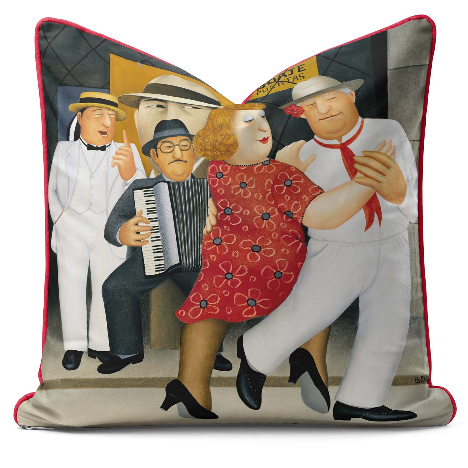 Tango Busking - Beryl Cook Cushion