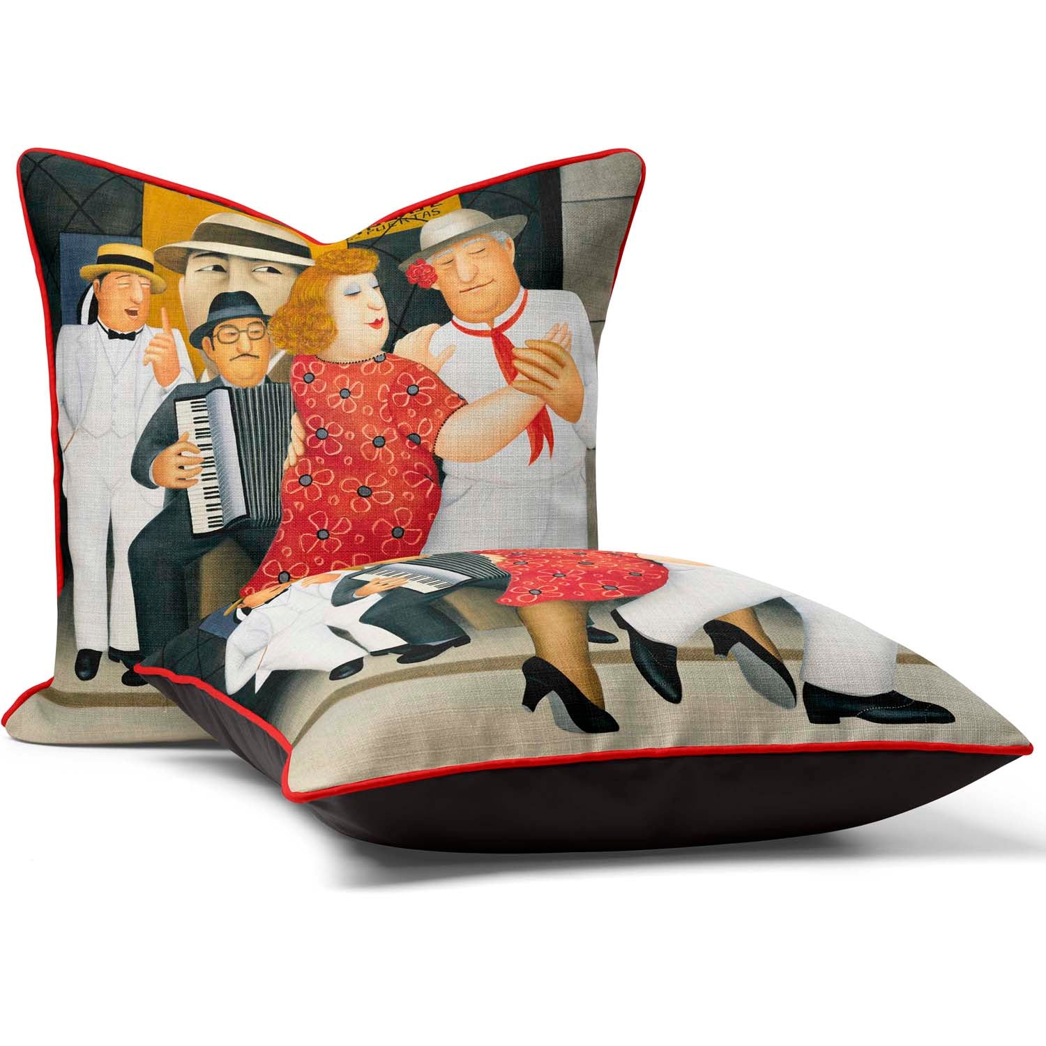 Tango Busking - Beryl Cook Cushion