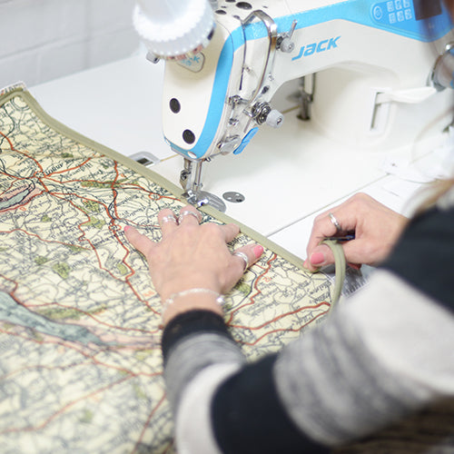 Fabric printing process in North London workshop
