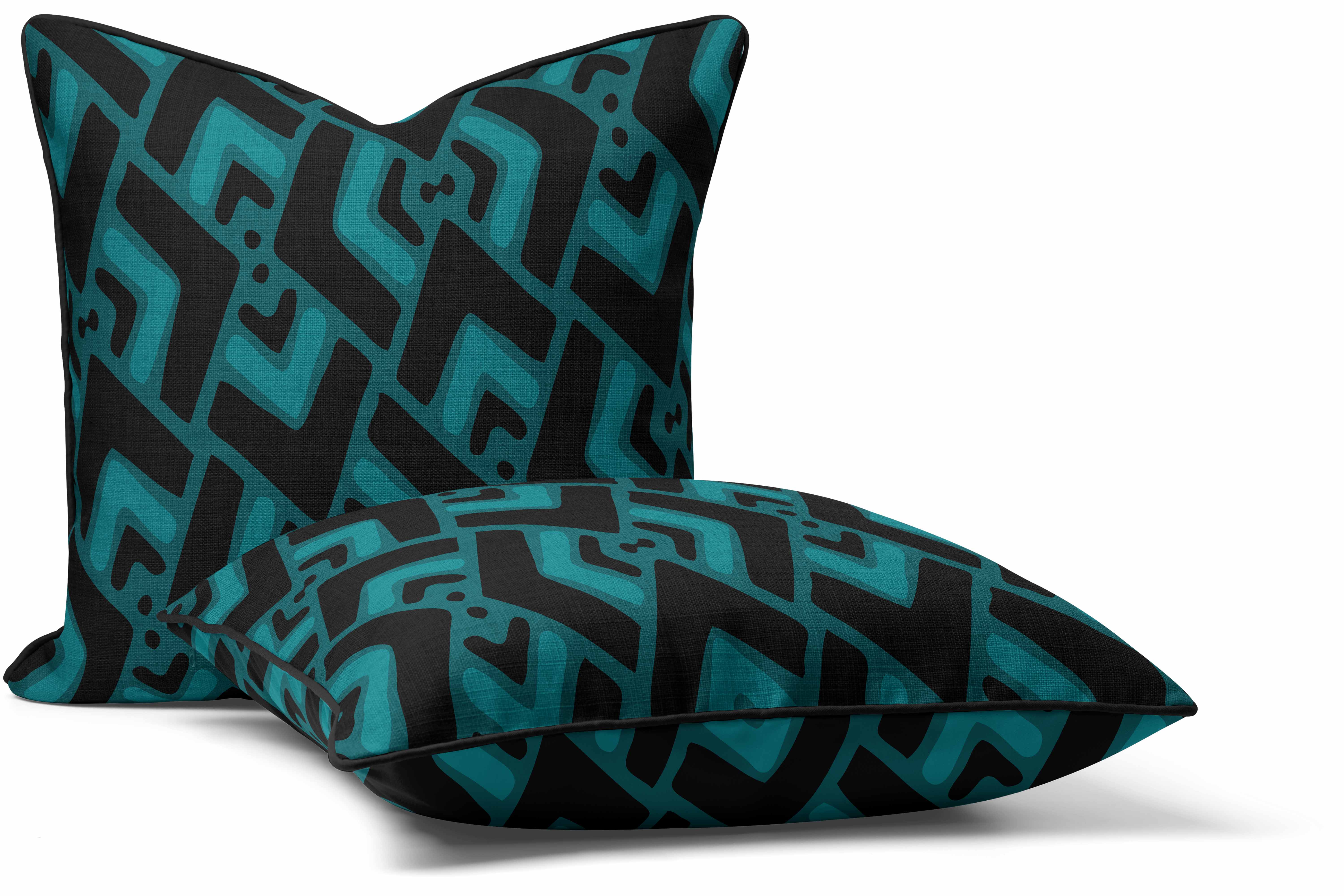 Arrow Blue - Abstract Outdoor Cushion