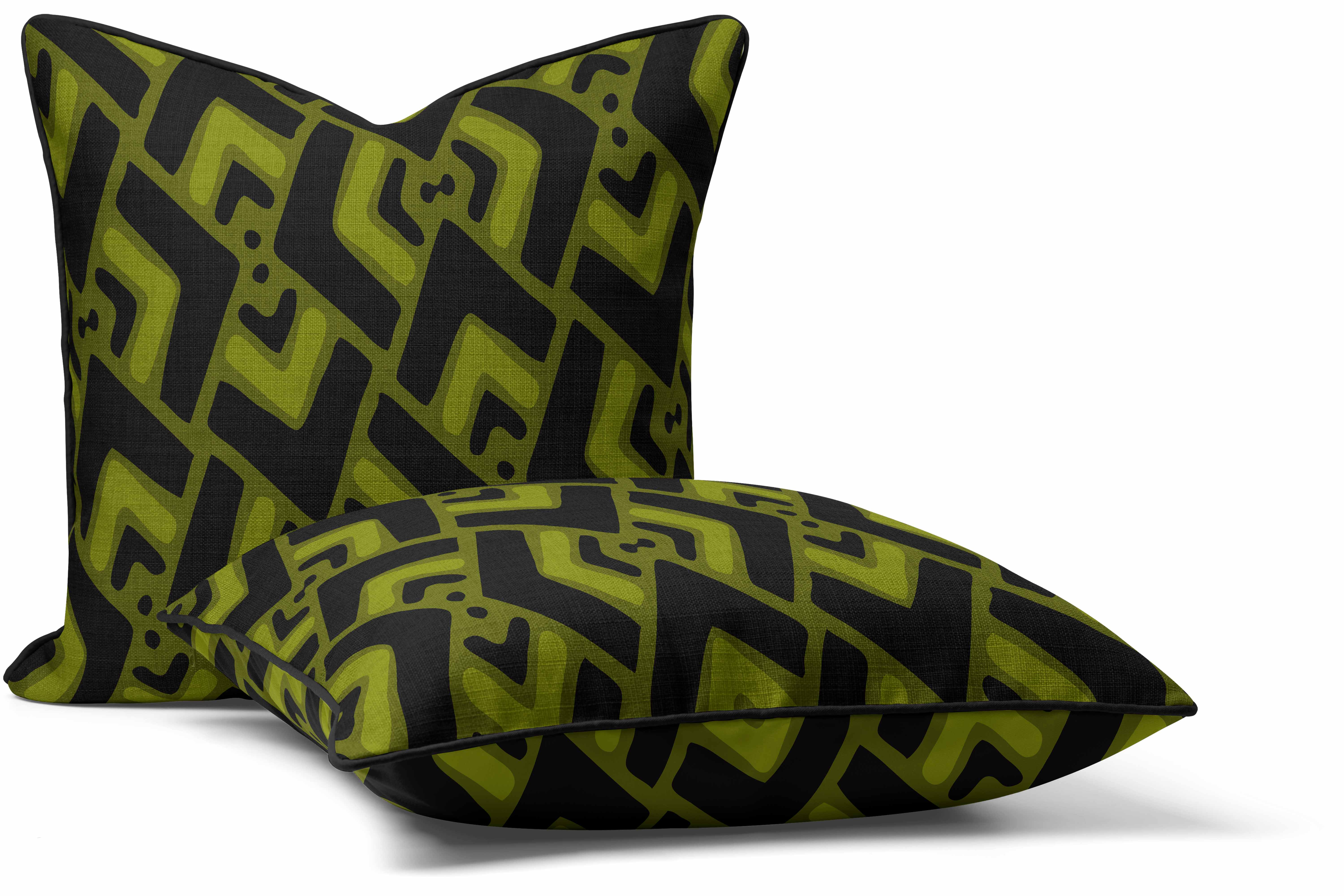 Arrow Green - Abstract Outdoor Cushion