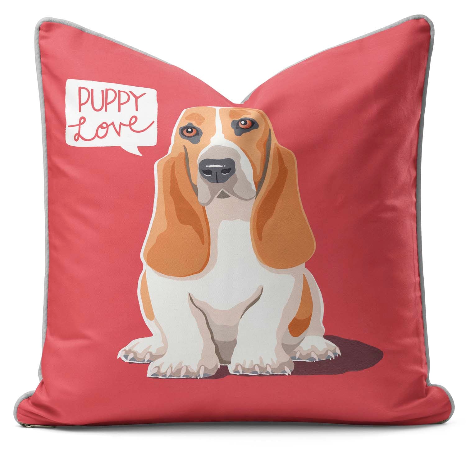 Puppy Love Bassethound  - British Retro Cushion