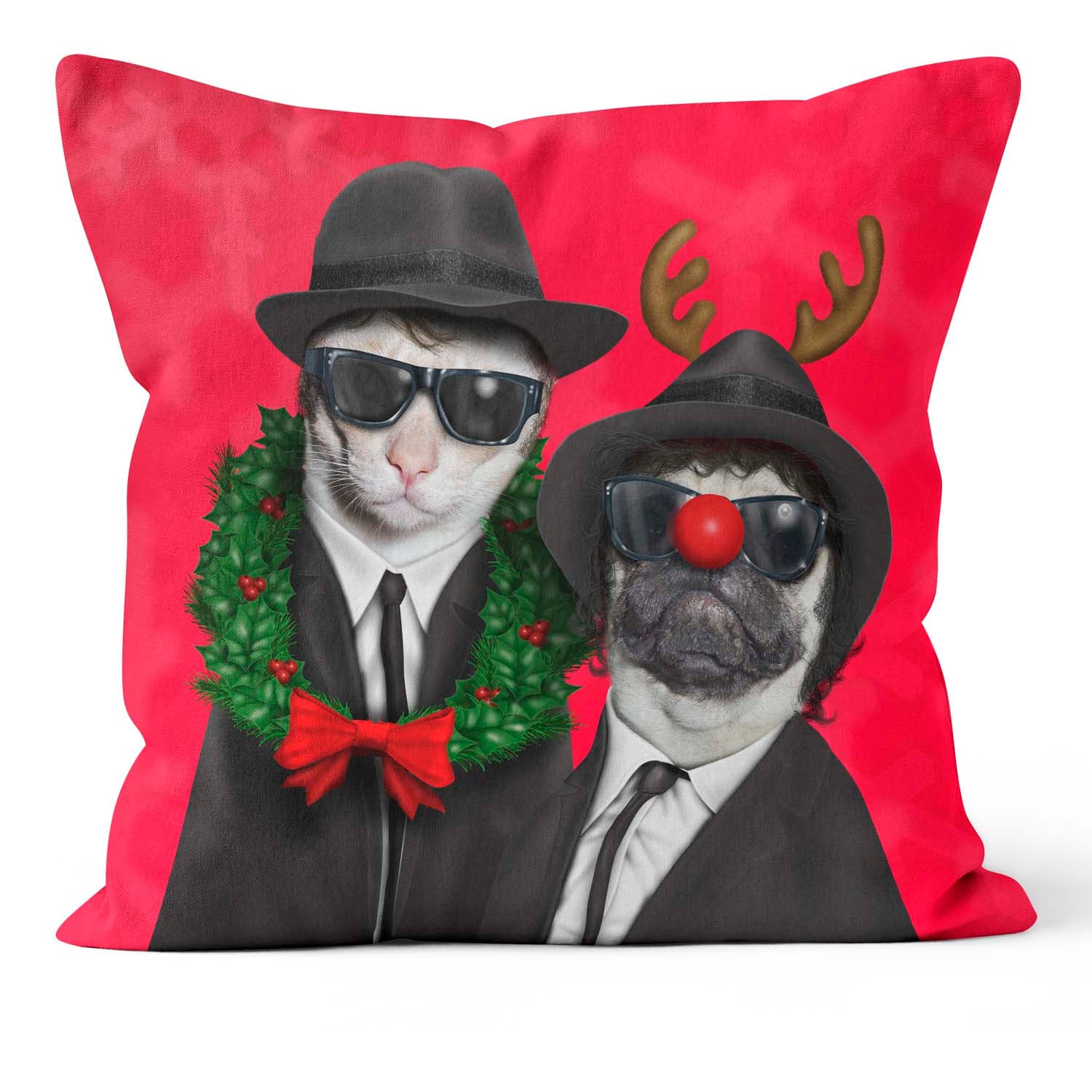 Christmas Brothers Red - Pets Rock Cushion