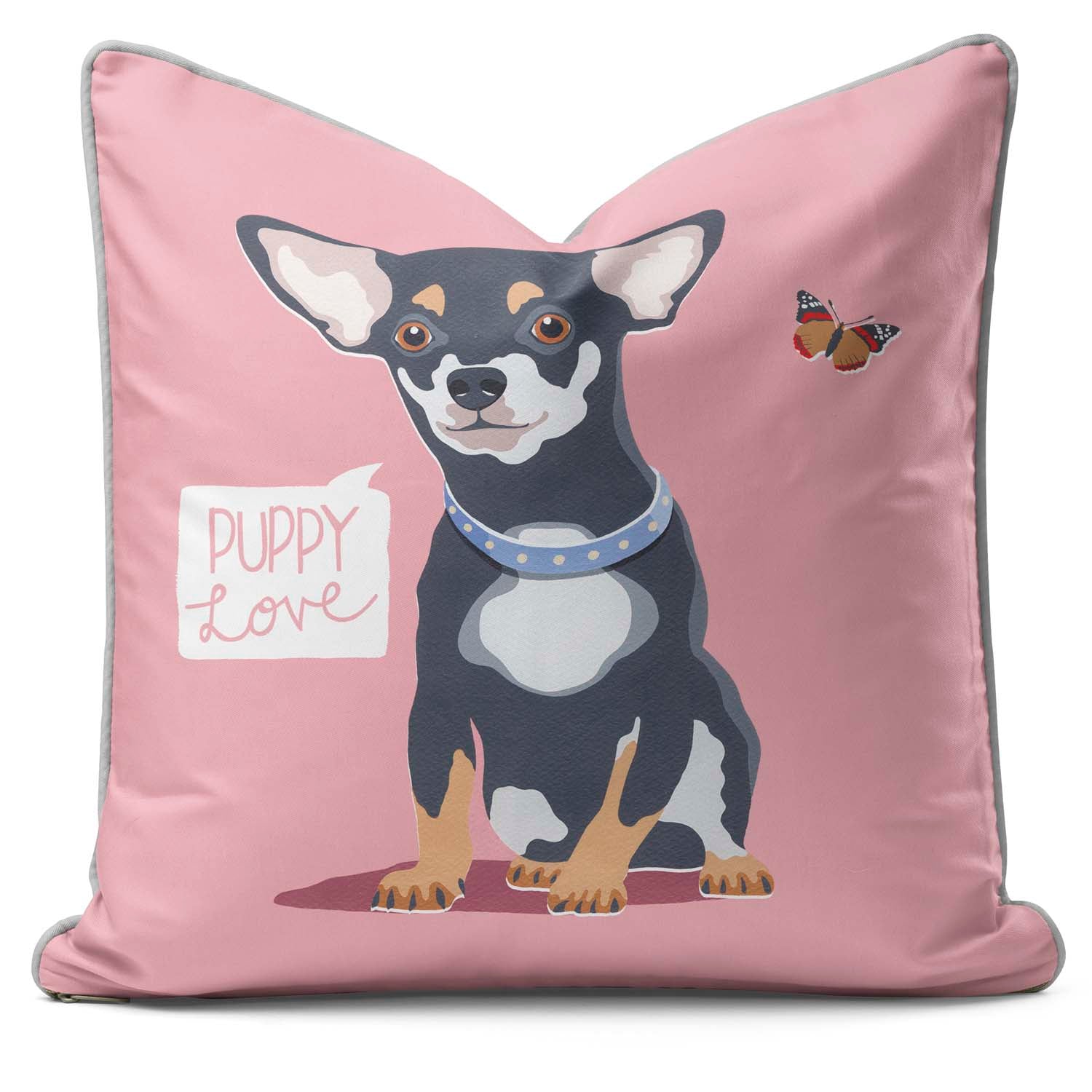 Puppy Love Chihuaha - British Retro Cushion