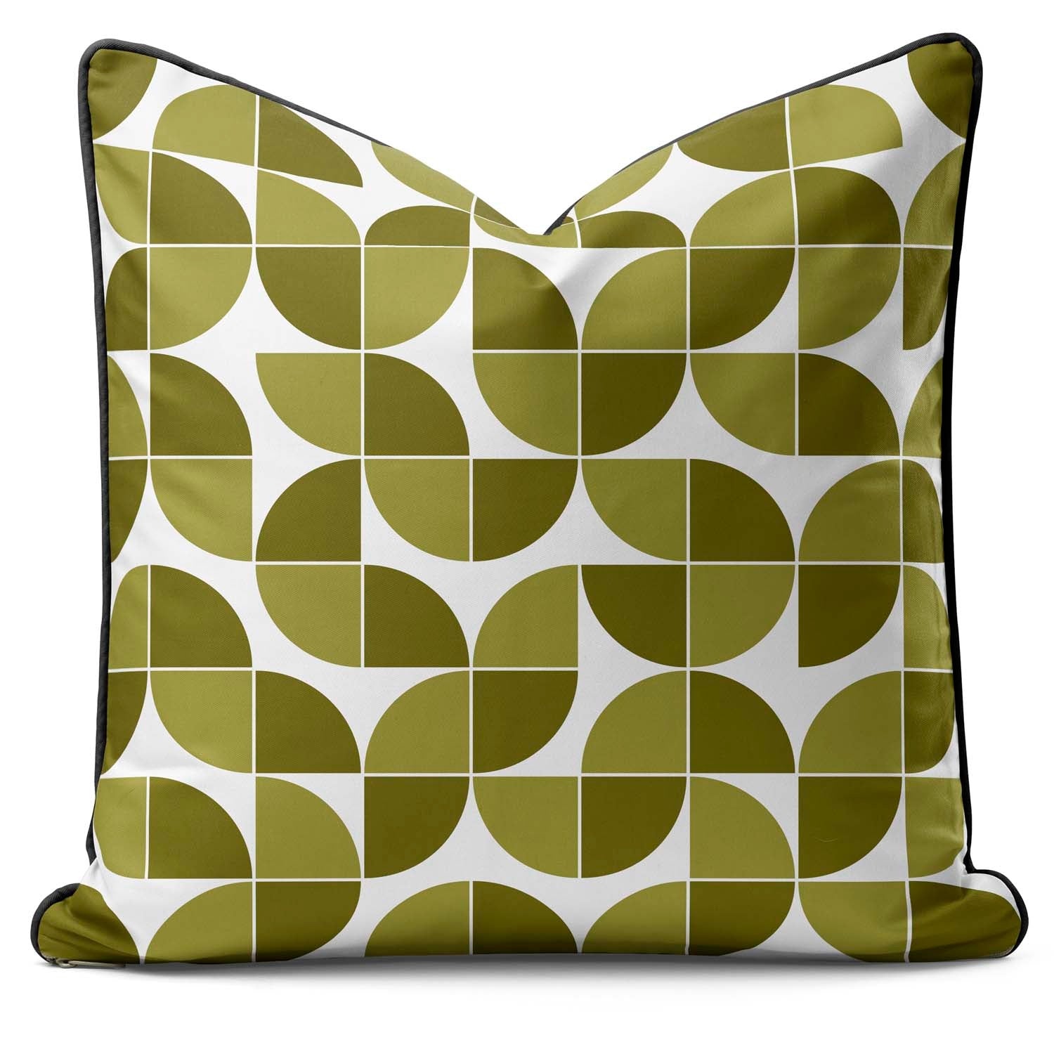 Circles Quarter Green - Abstract Outdoor Cushion