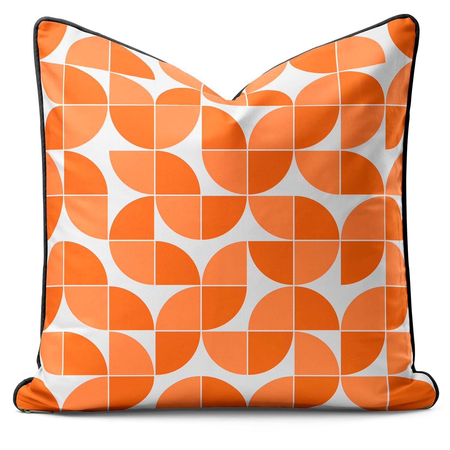 Circles Quarter Orange - Abstract Outdoor  Cushion