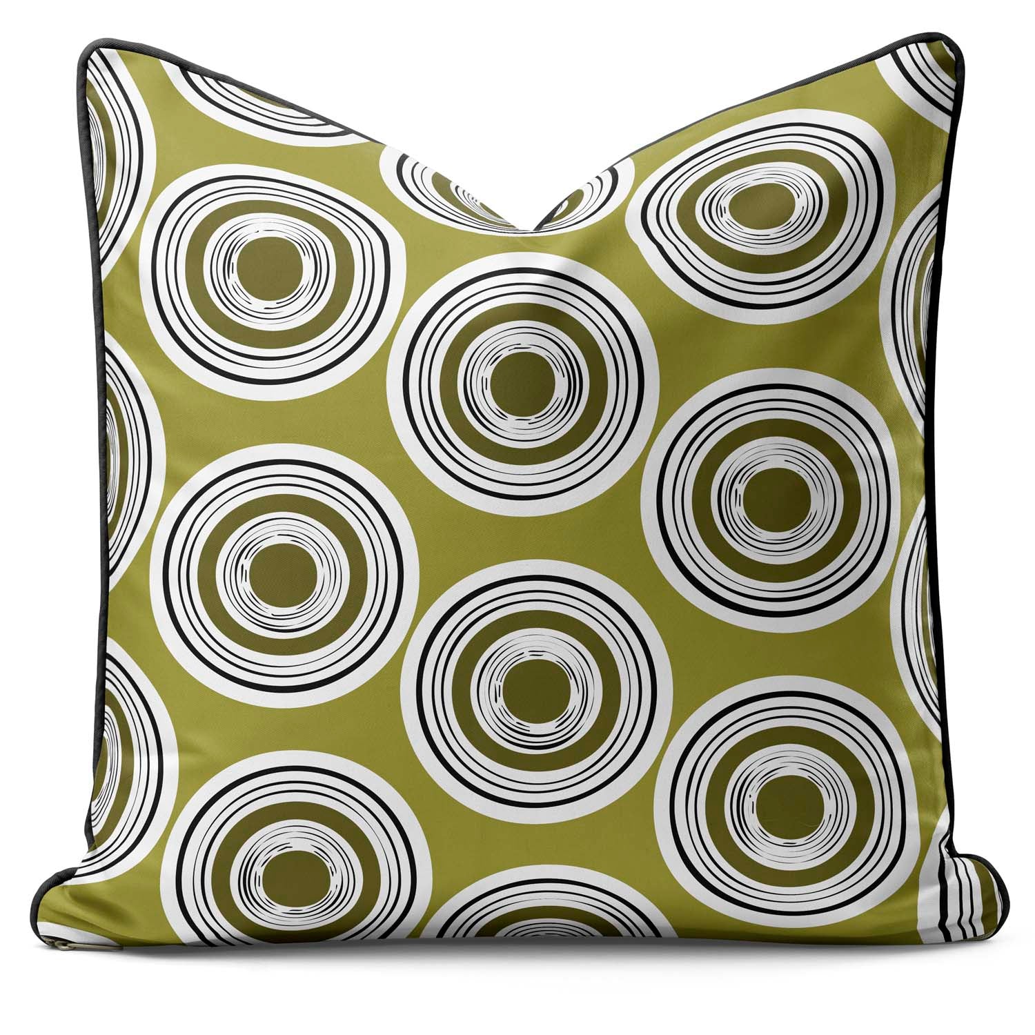 Circles Green - Abstract Outdoor Cushion