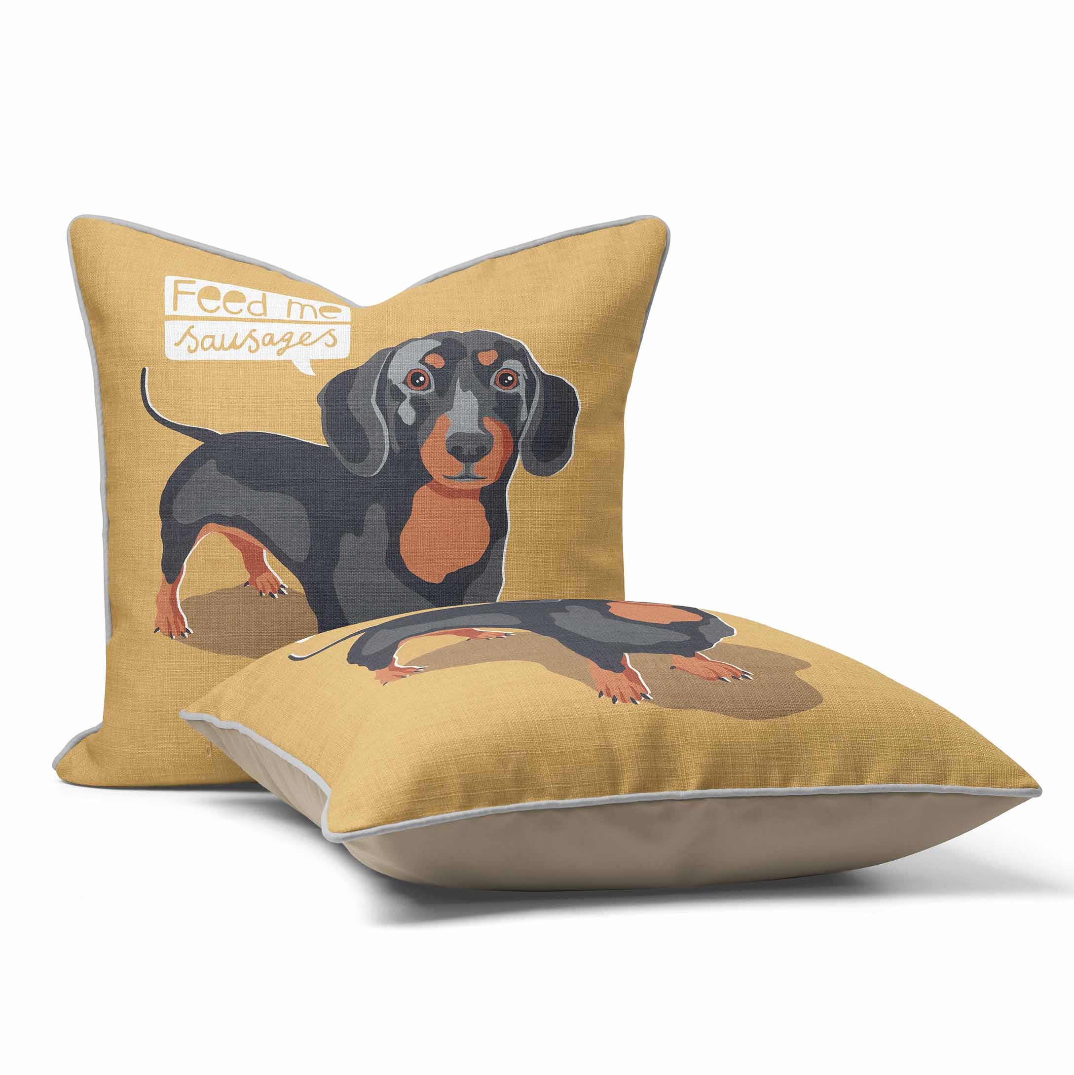 Take Me Out Dachshund - British Retro Cushion