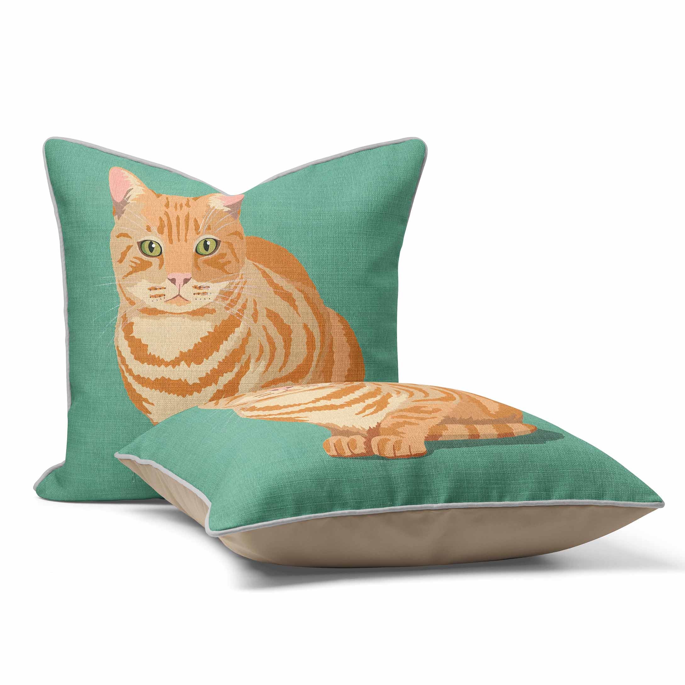 Ginger Cat Cushion - British Retro Cushion