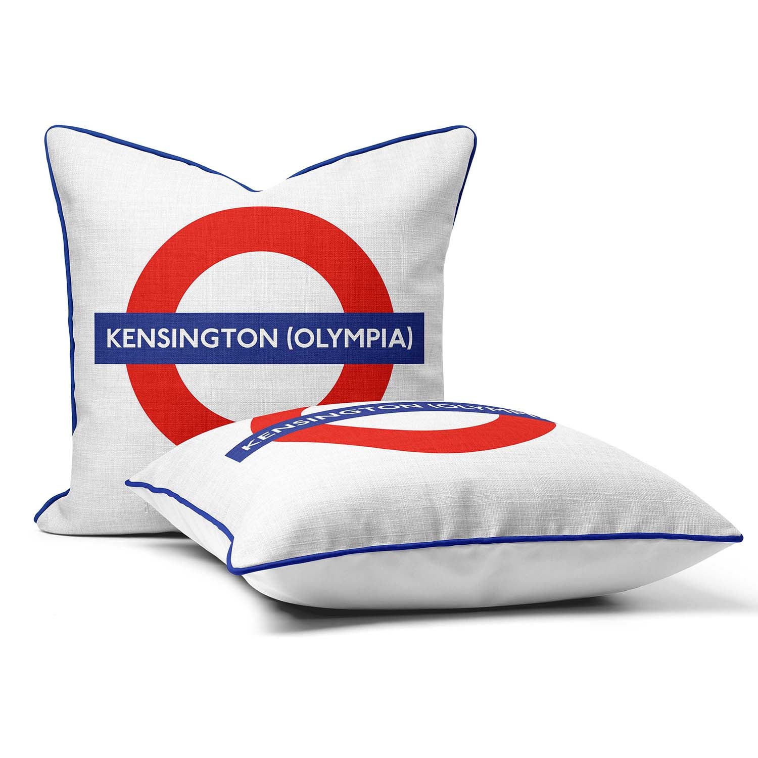 Kensington Olympia Station -  London Underground Roundel Cushion